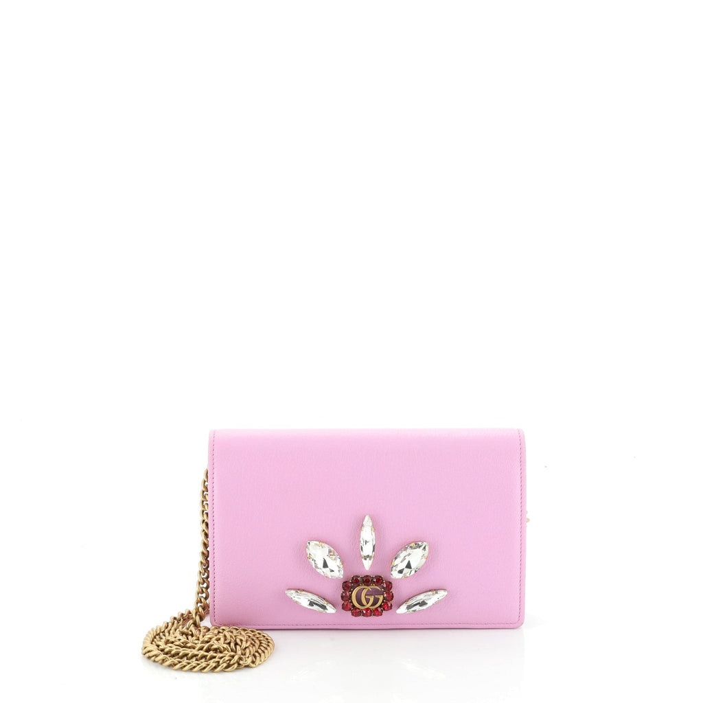GG Marmont Chain Wallet Embellished Leather Mini