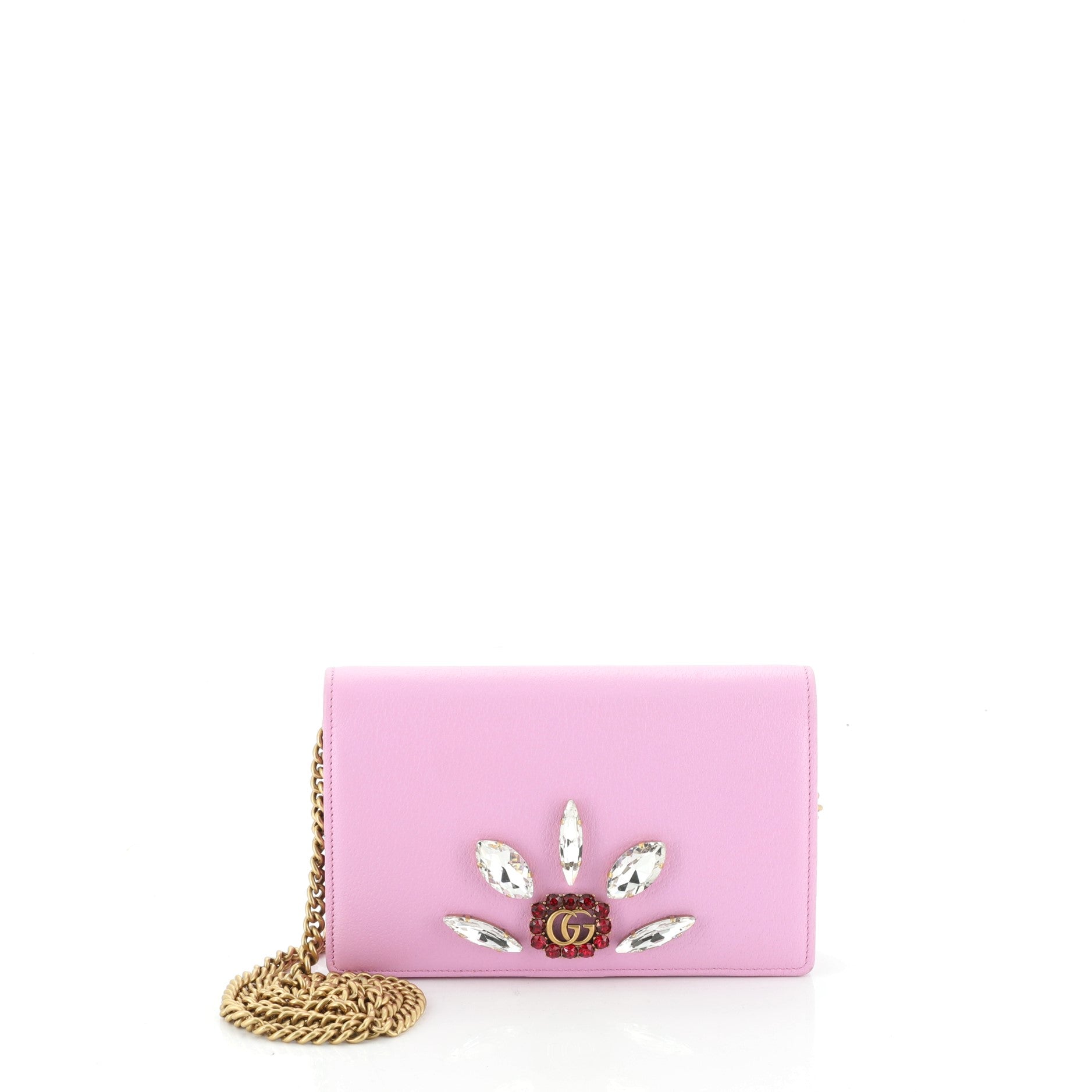 GG Marmont Chain Wallet Embellished Leather Mini