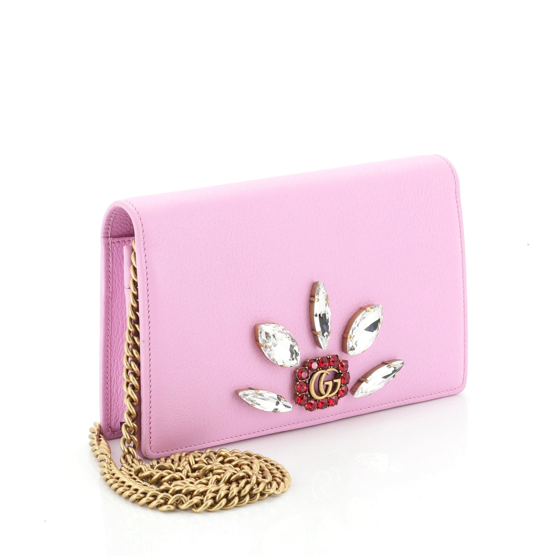 GG Marmont Chain Wallet Embellished Leather Mini