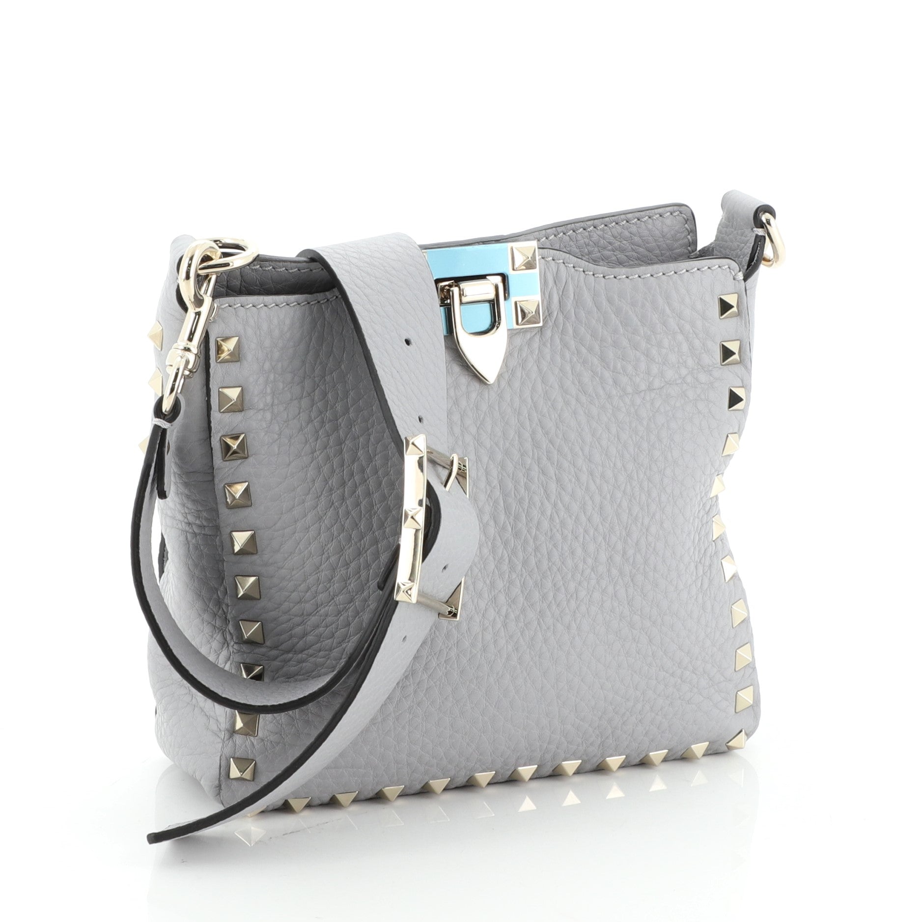 Rockstud Flip Lock Messenger Bag Leather Mini