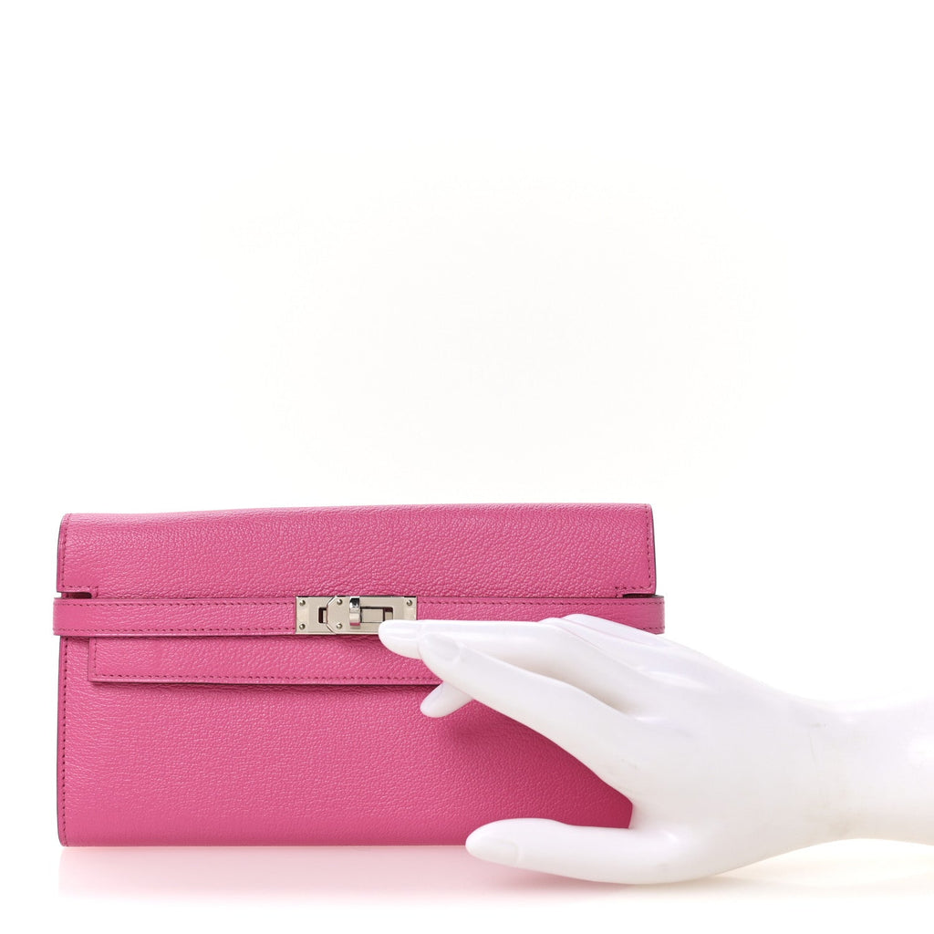 Chevre Mysore Kelly Longue Wallet Rose Tyrien