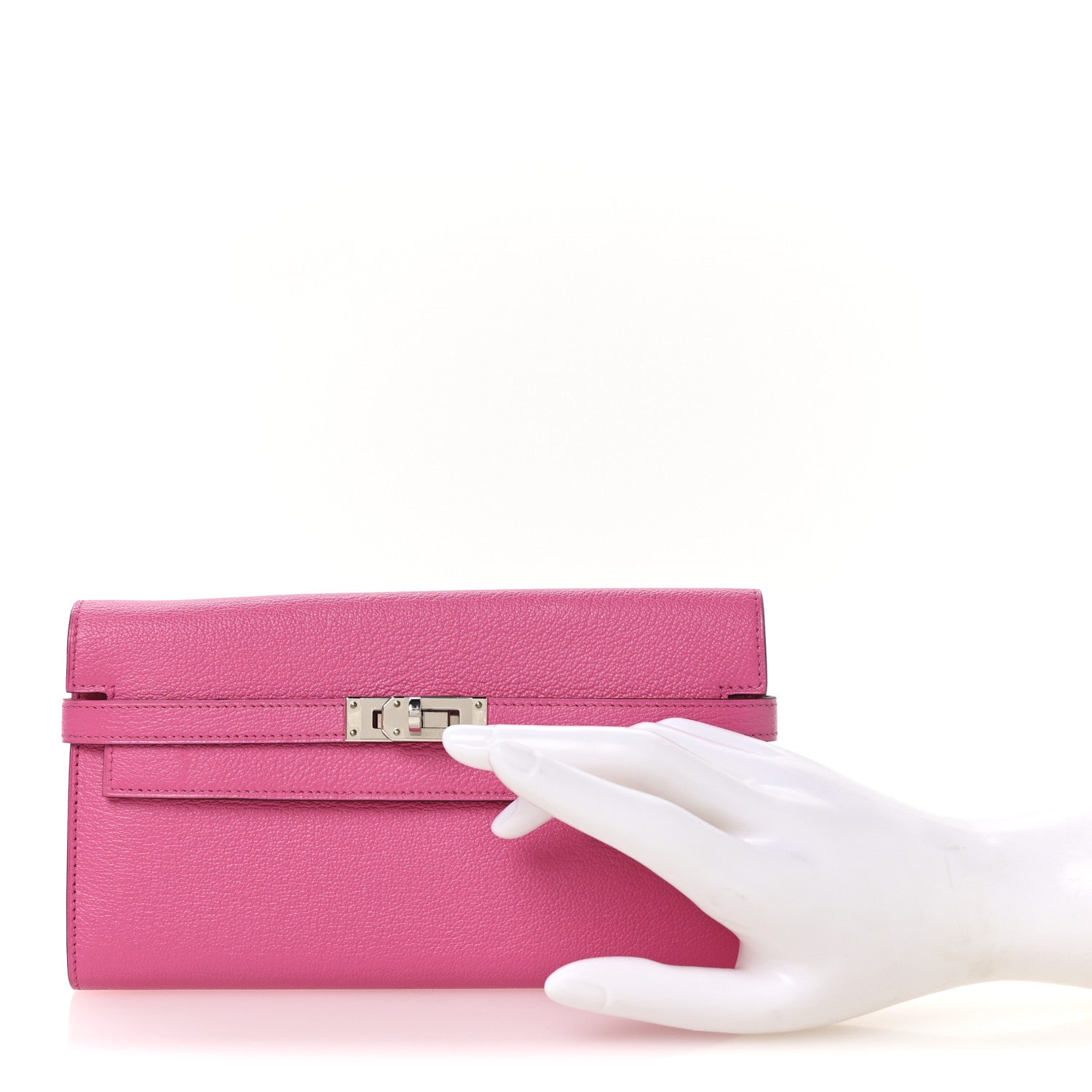 Chevre Mysore Kelly Longue Wallet Rose Tyrien