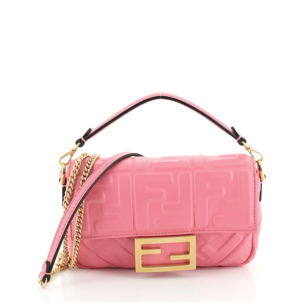Baguette NM Bag Zucca Embossed Leather Mini