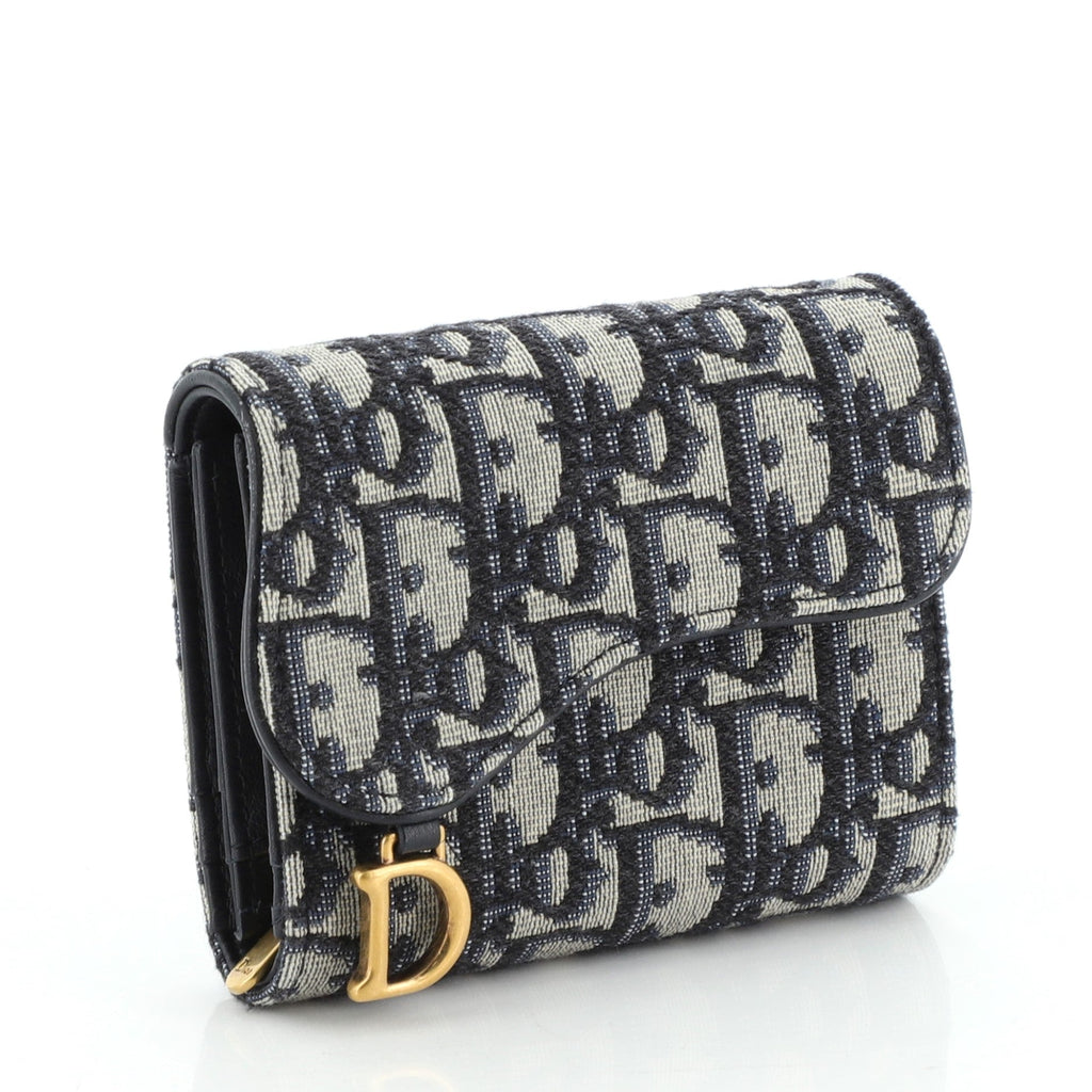 Saddle Flap Wallet Oblique Canvas Mini