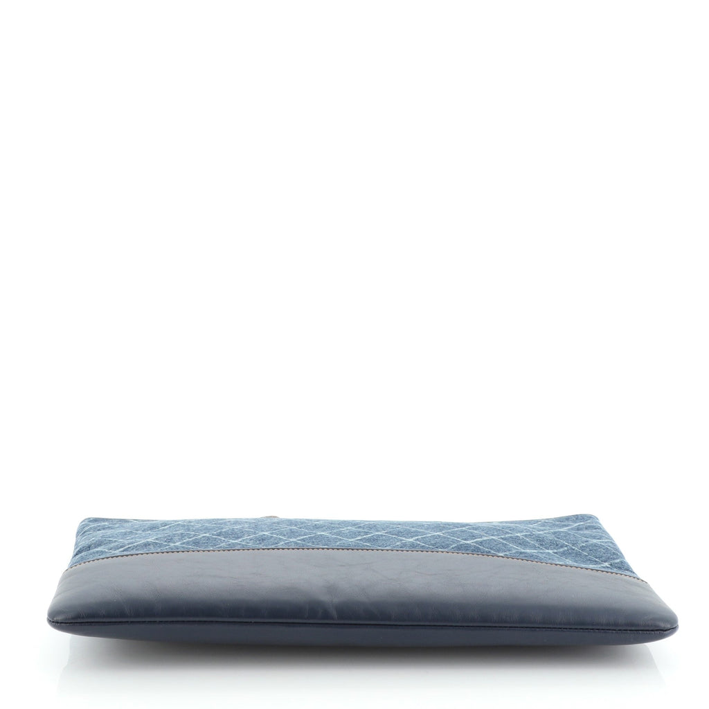 Gabrielle O Case Clutch Printed Denim Large