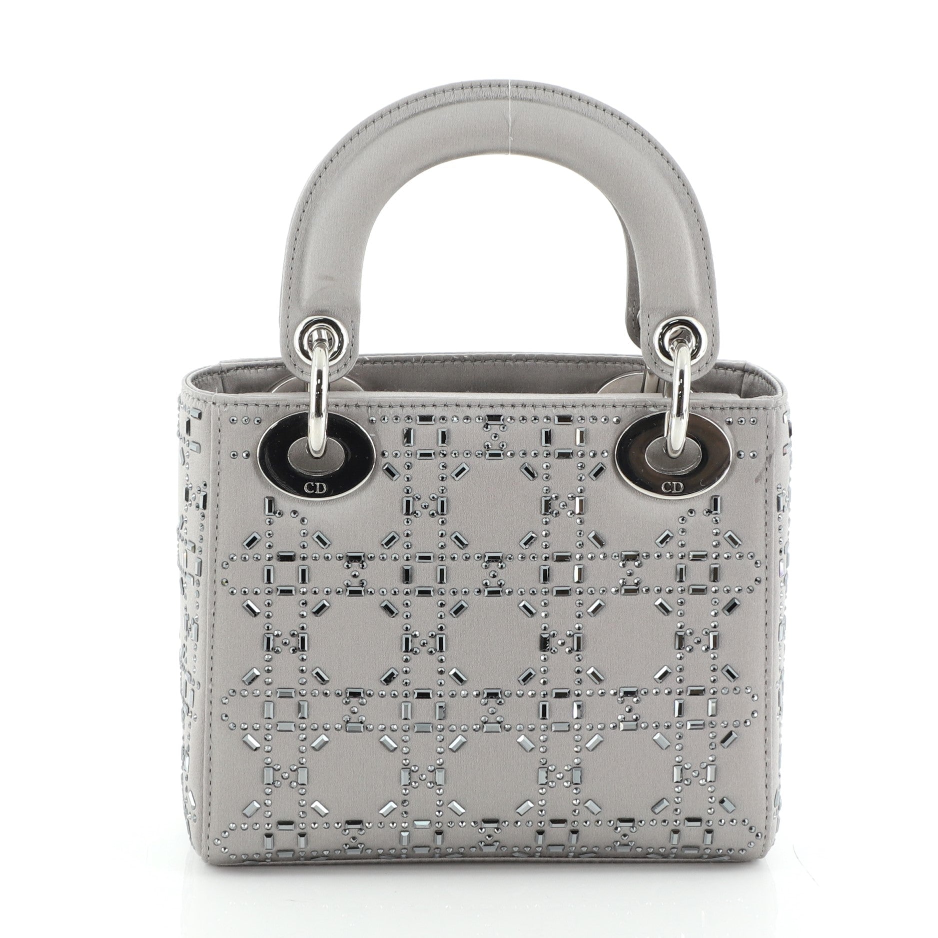 Lady Dior Bag Crystal Embellished Cannage Quilt Satin Mini