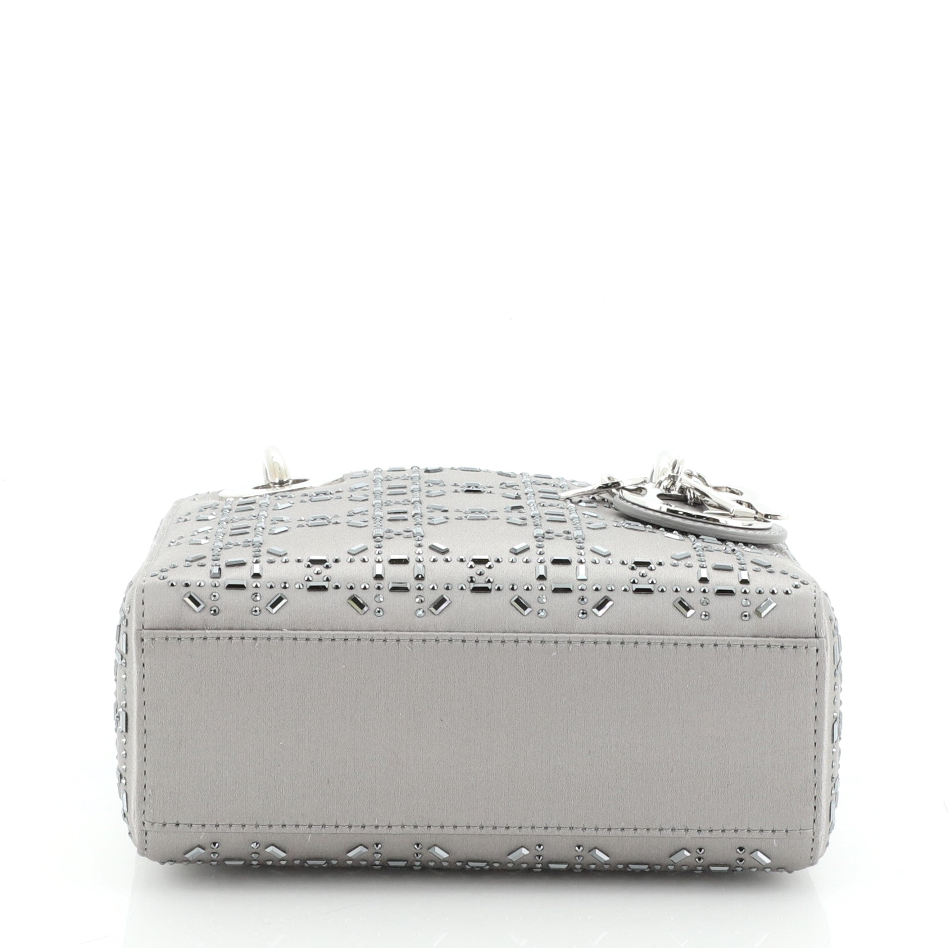 Lady Dior Bag Crystal Embellished Cannage Quilt Satin Mini
