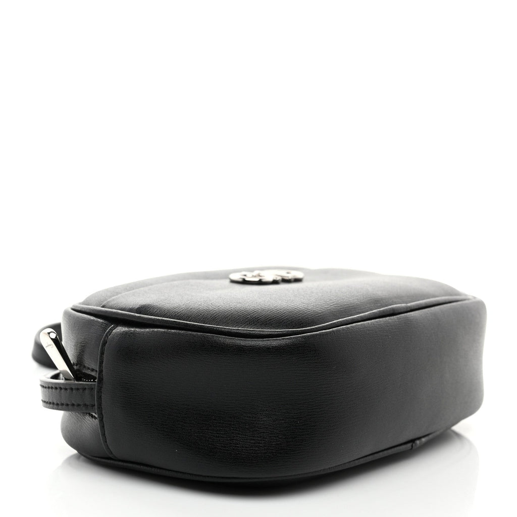 Calfskin Gancini Camera Crossbody Bag Black