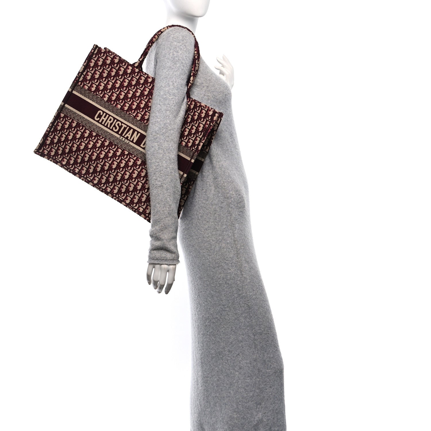 Oblique Large Book Tote Burgundy Multicolor
