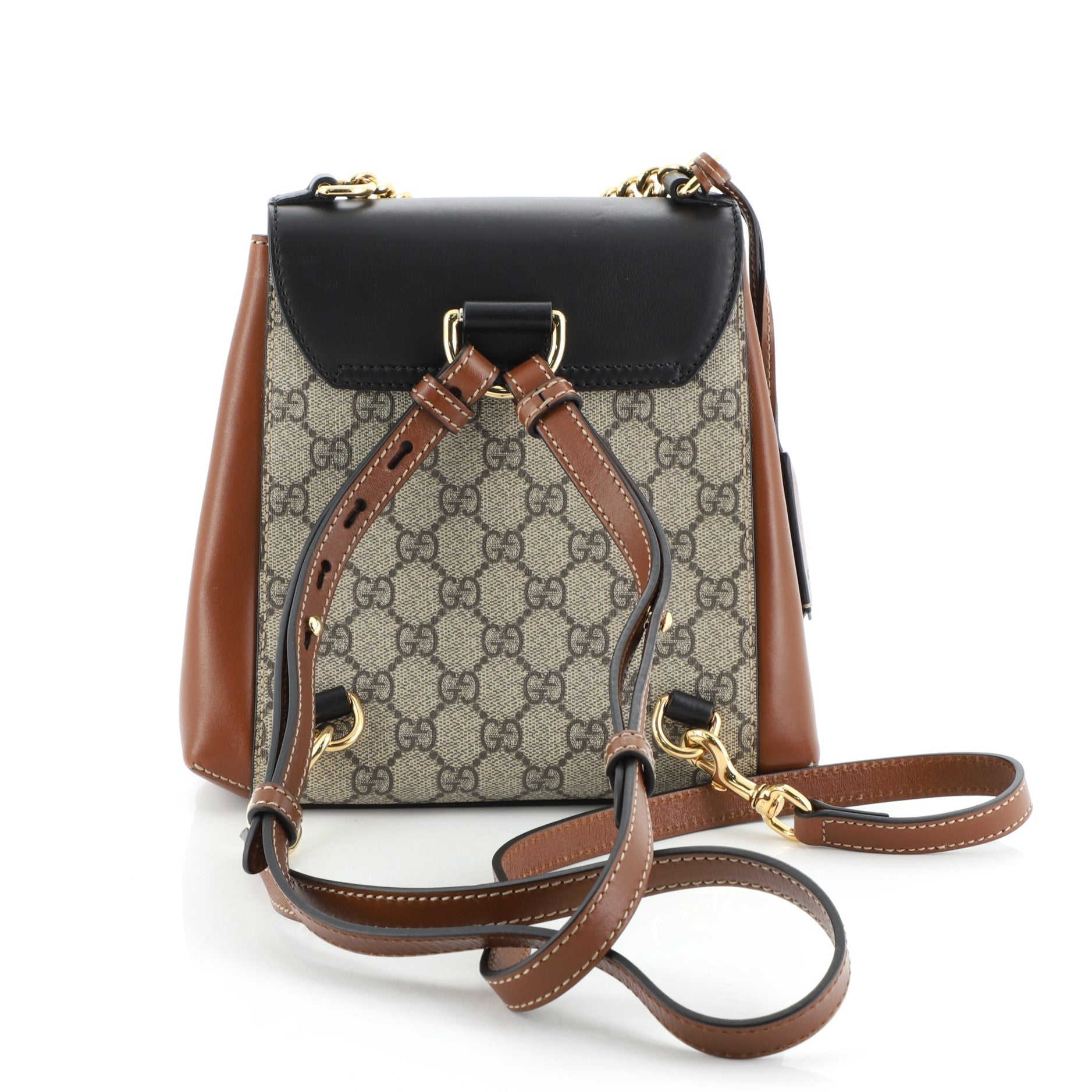 Padlock Backpack GG Coated Canvas and Leather Mini