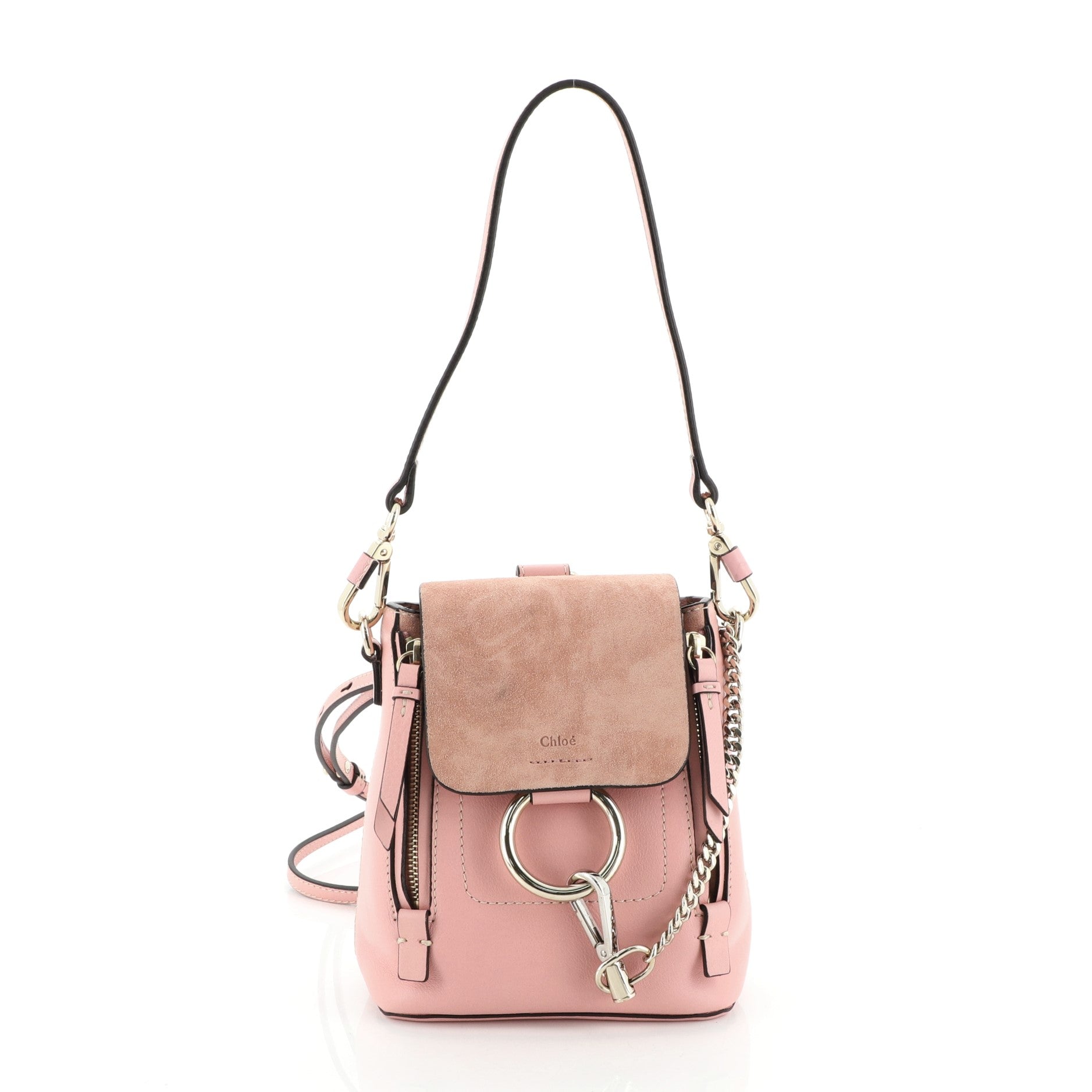 Faye Backpack Leather and Suede Mini