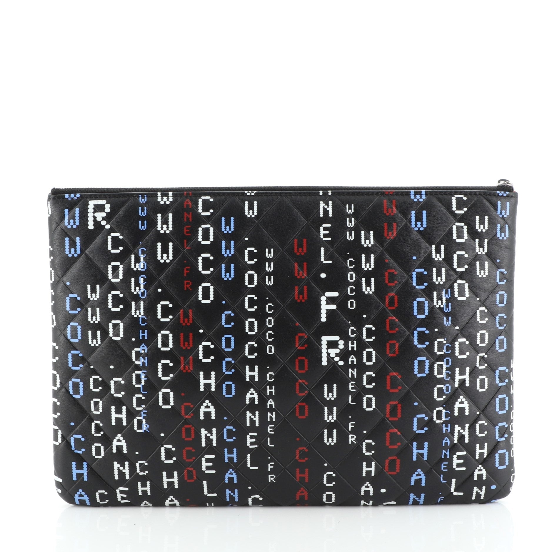Data Center O Case Clutch Quilted Printed Lambskin Large