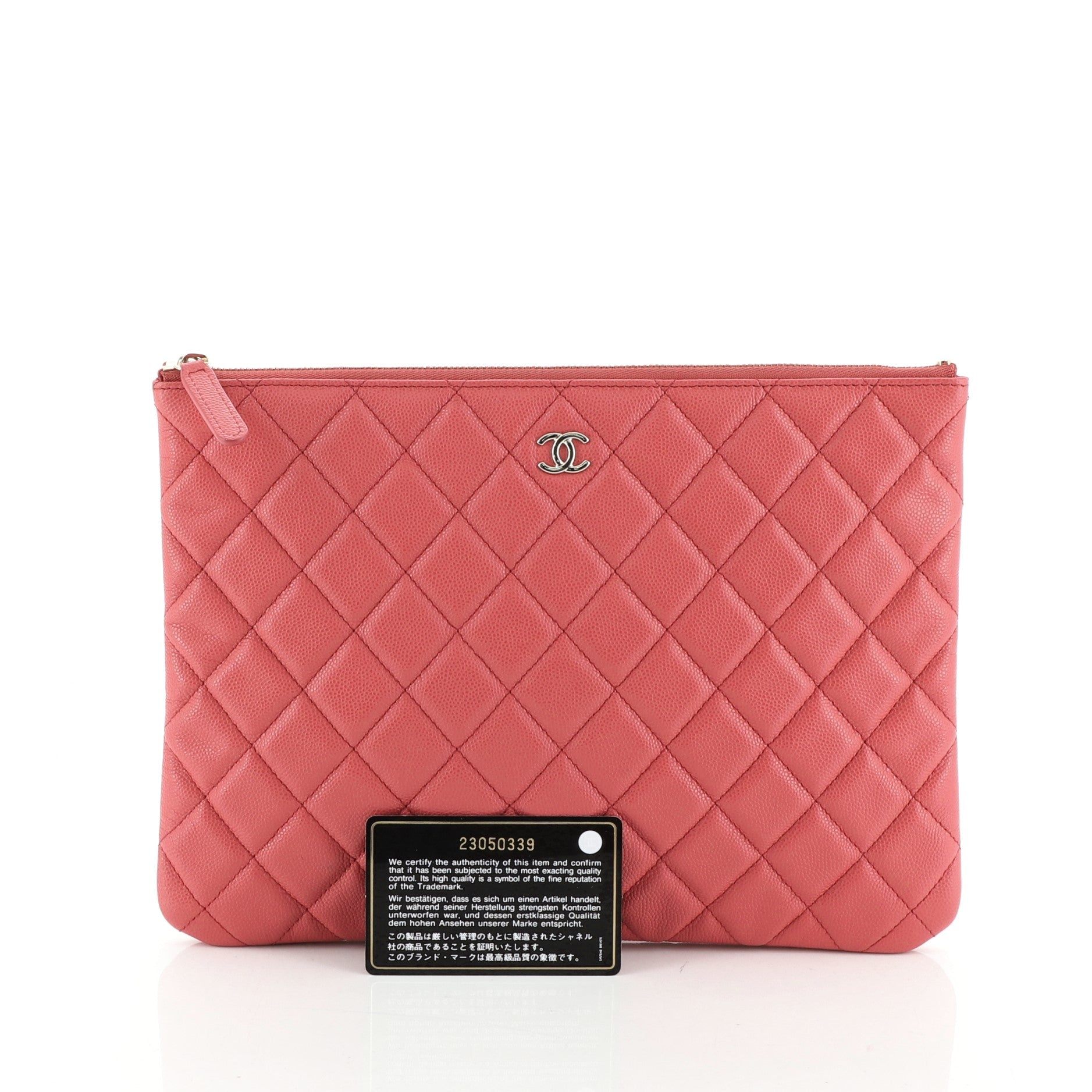 O Case Clutch Quilted Caviar Medium