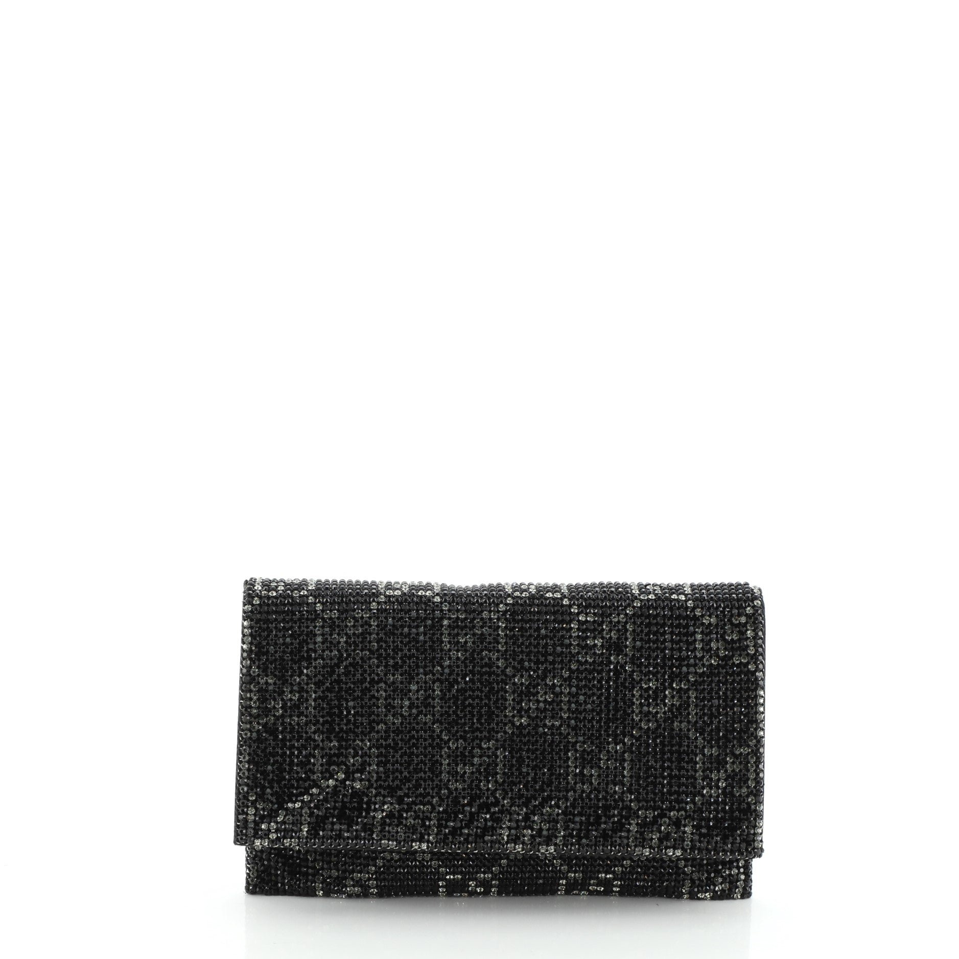 Flap Clutch Crystal Embellished Satin