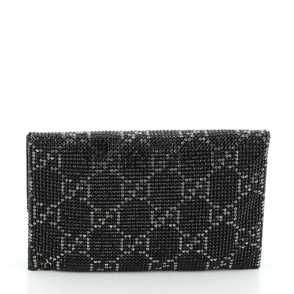 Flap Clutch Crystal Embellished Satin