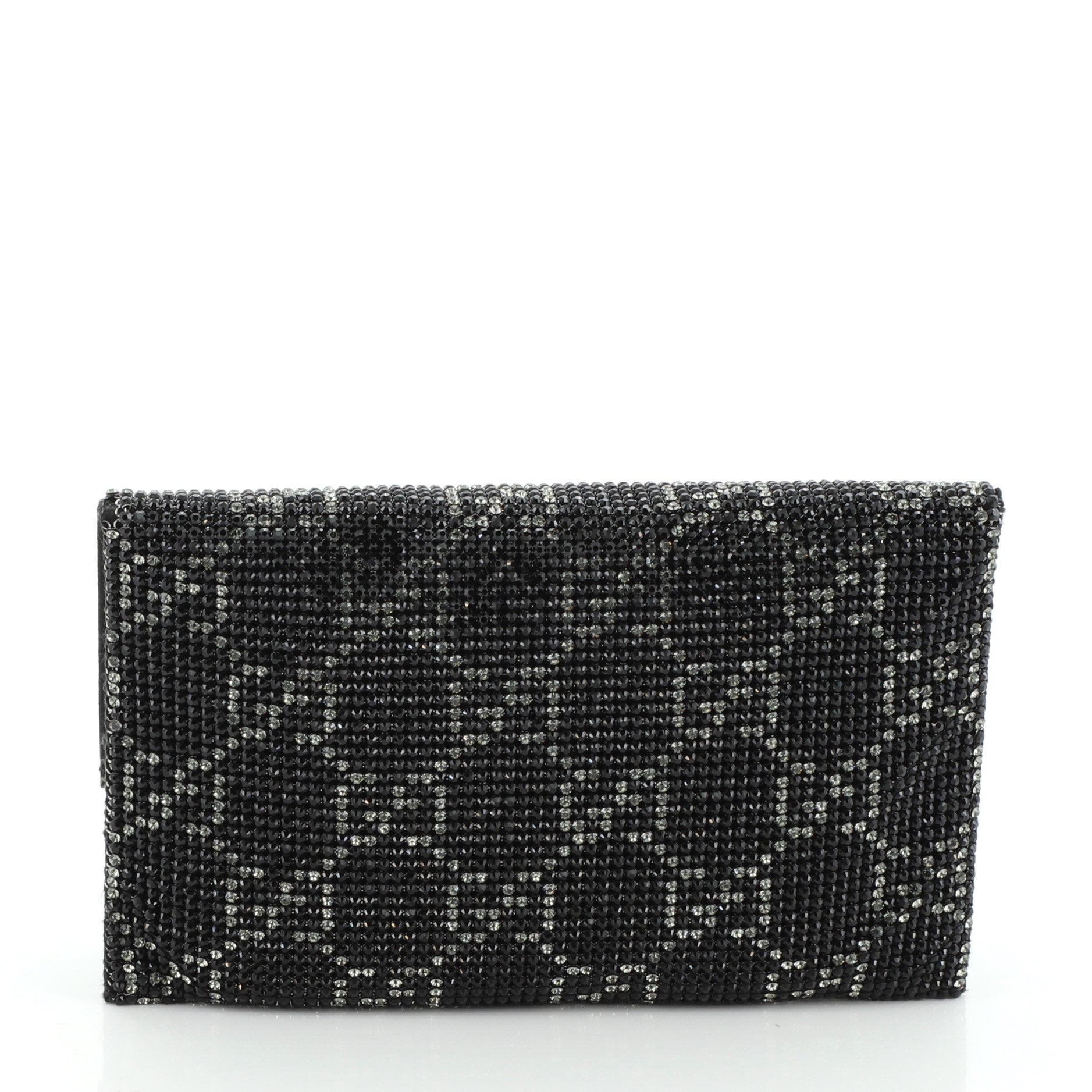 Flap Clutch Crystal Embellished Satin