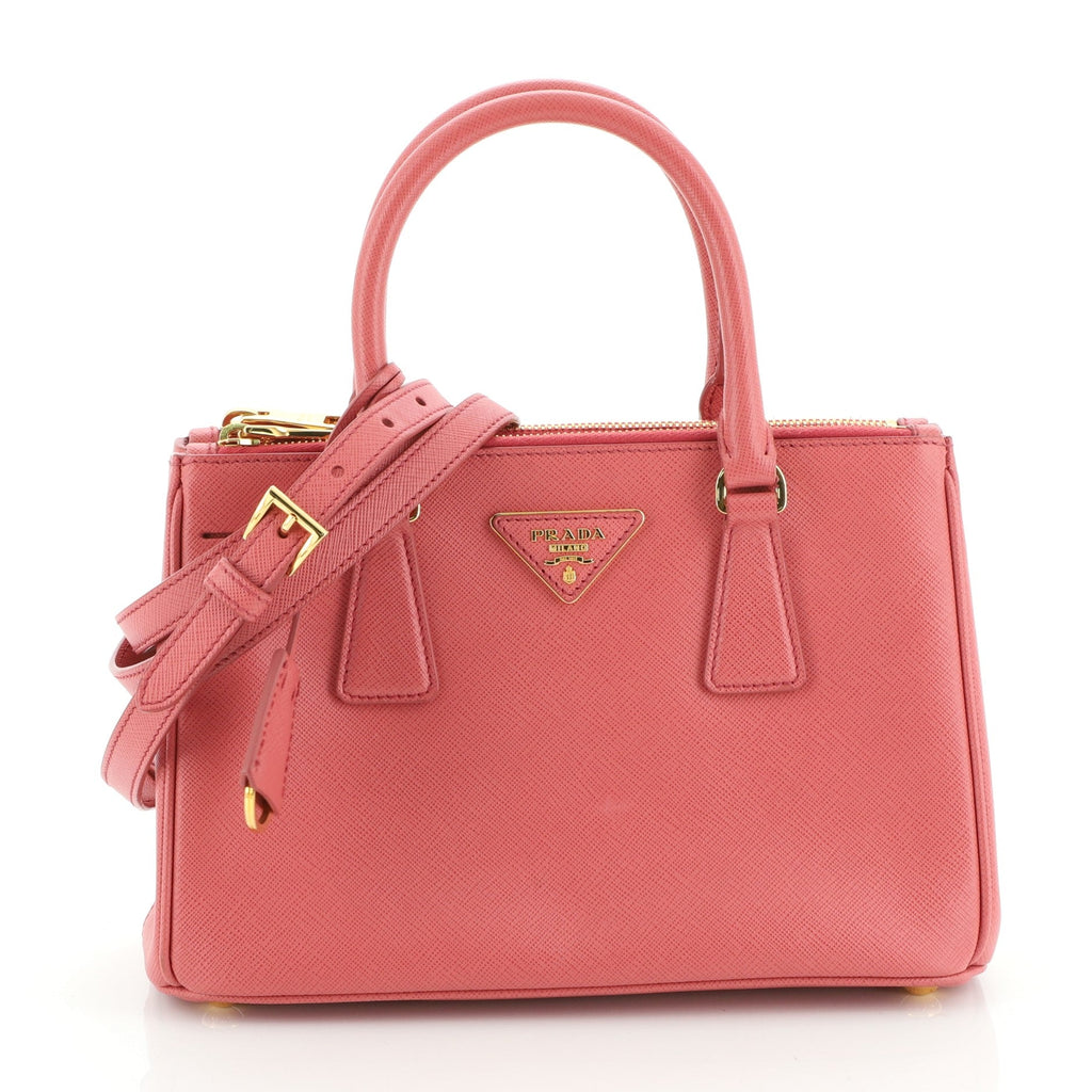 Double Zip Lux Tote Saffiano Leather Mini