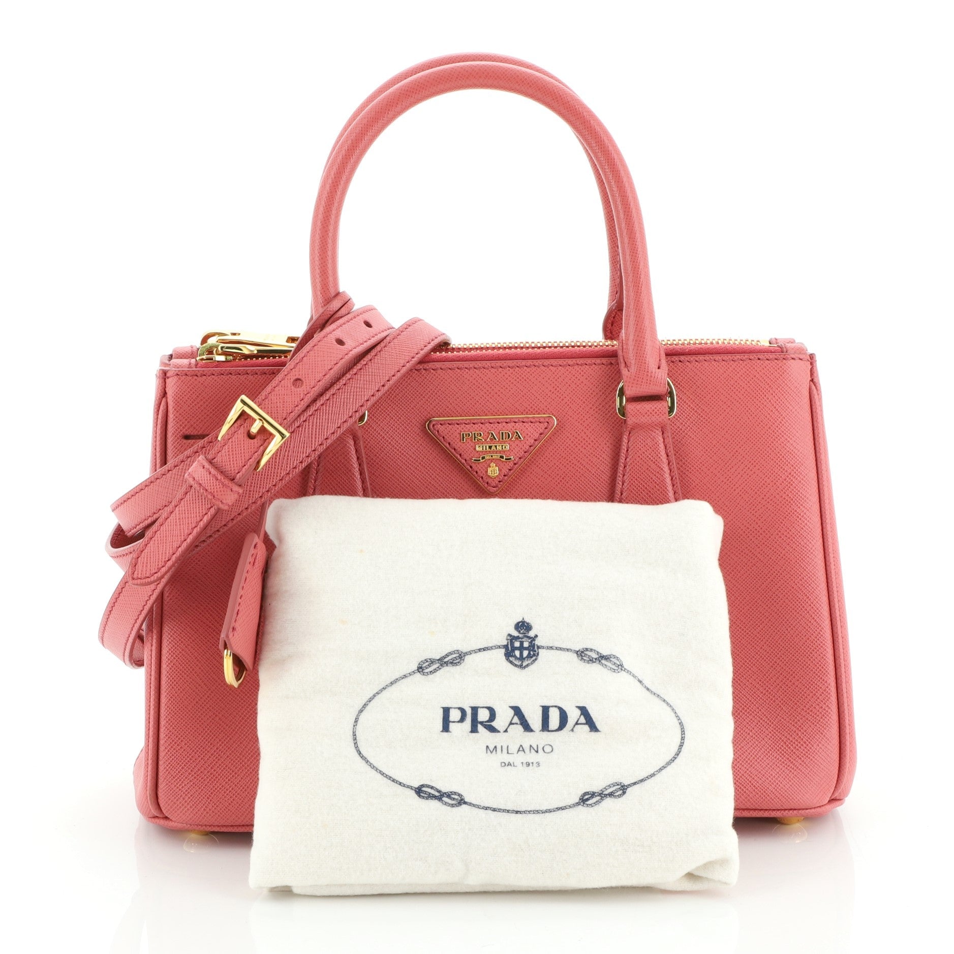 Double Zip Lux Tote Saffiano Leather Mini