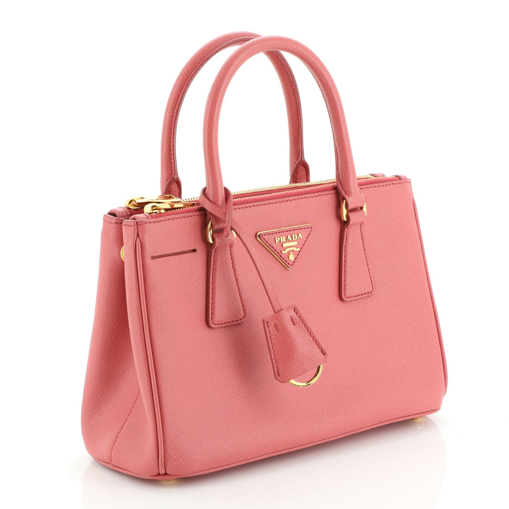 Double Zip Lux Tote Saffiano Leather Mini