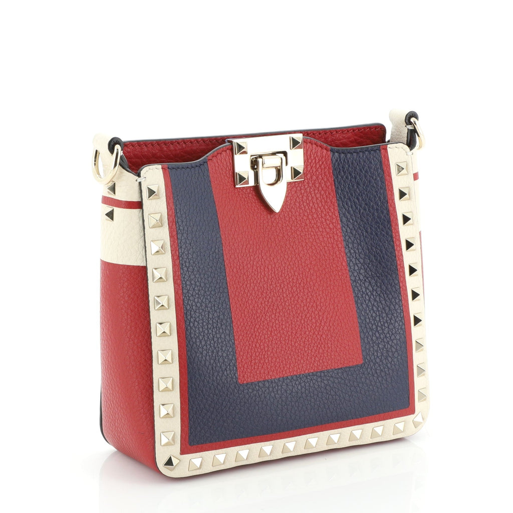 Rockstud Flip Lock Messenger Bag Leather Mini