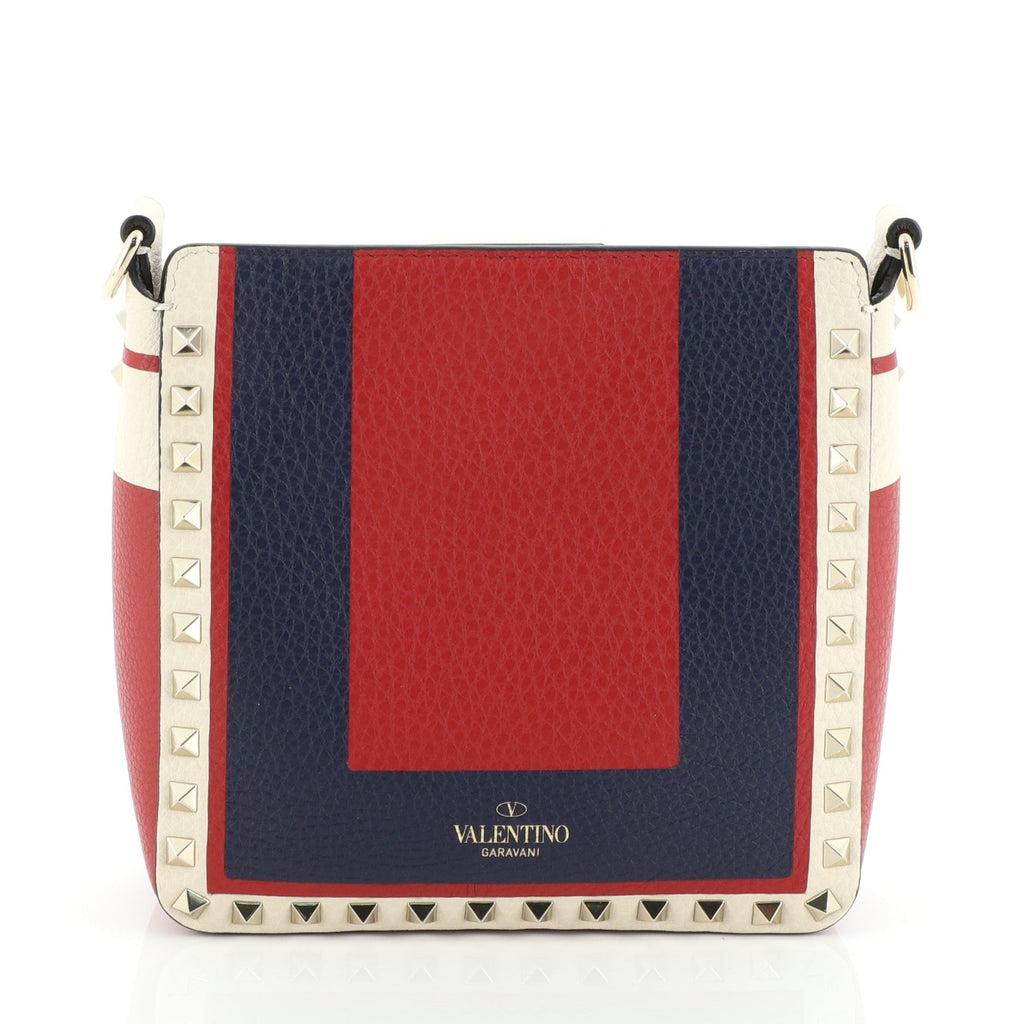 Rockstud Flip Lock Messenger Bag Leather Mini
