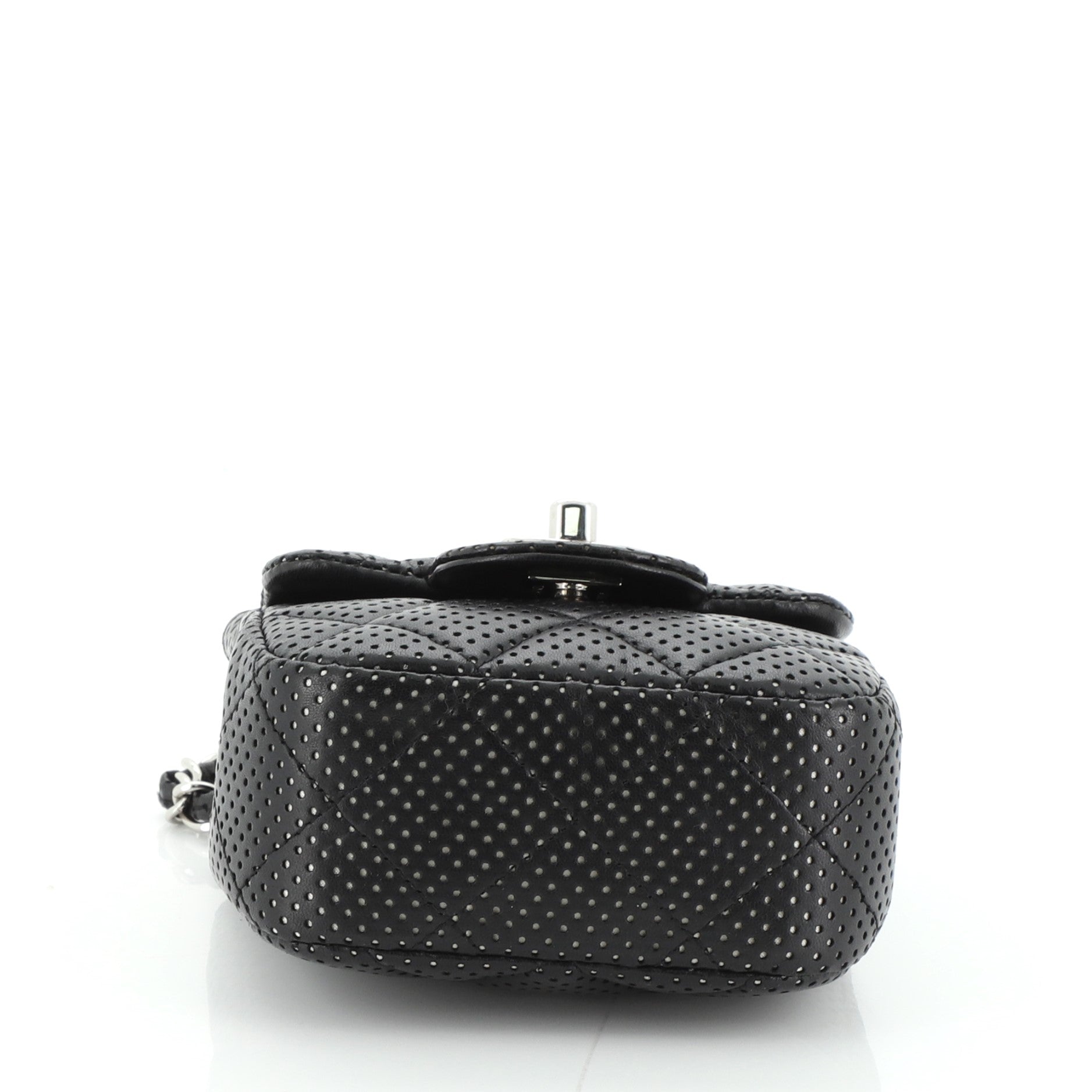 Vintage Flap Crossbody Bag Quilted Perforated Lambskin Mini
