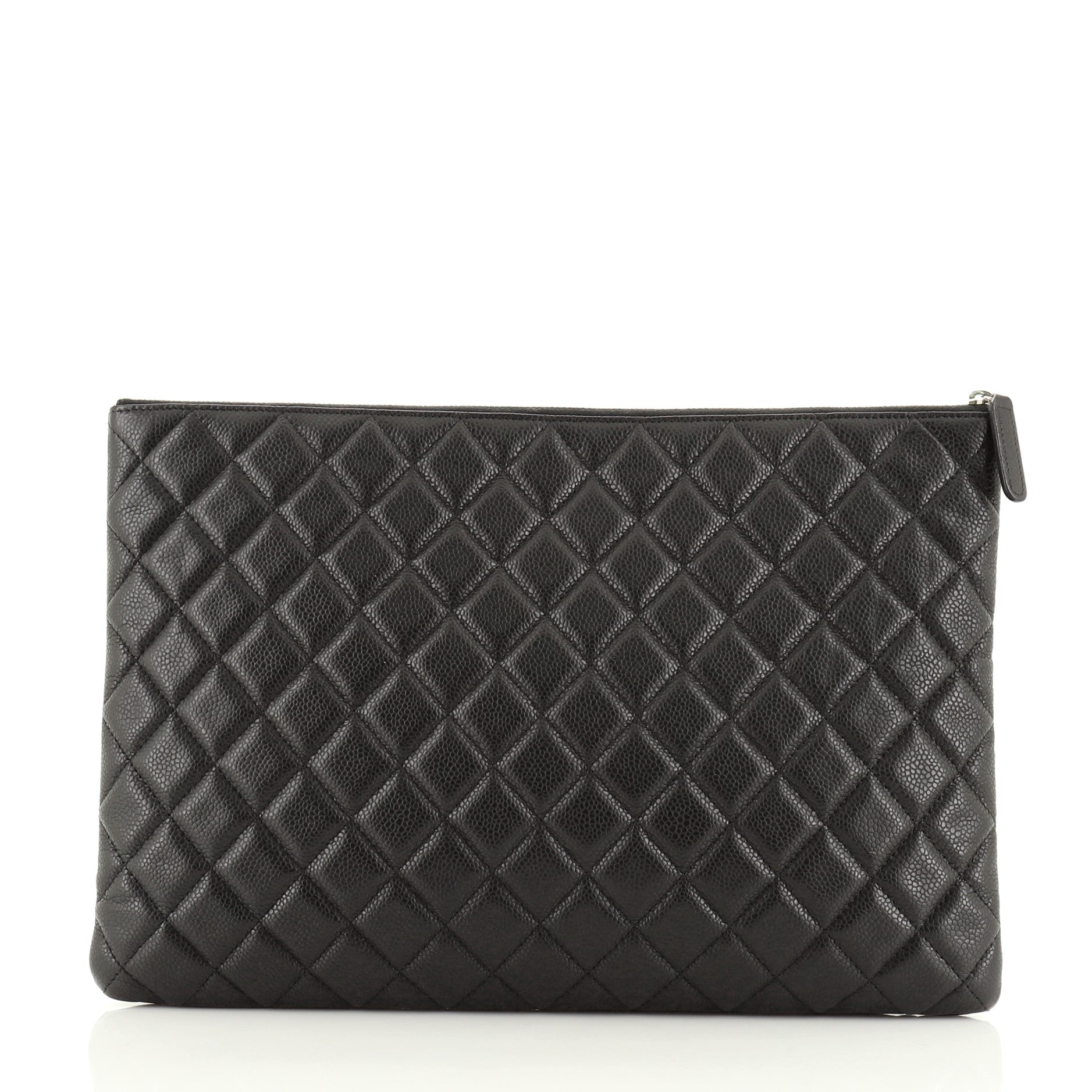 O Case Clutch Quilted Caviar Large