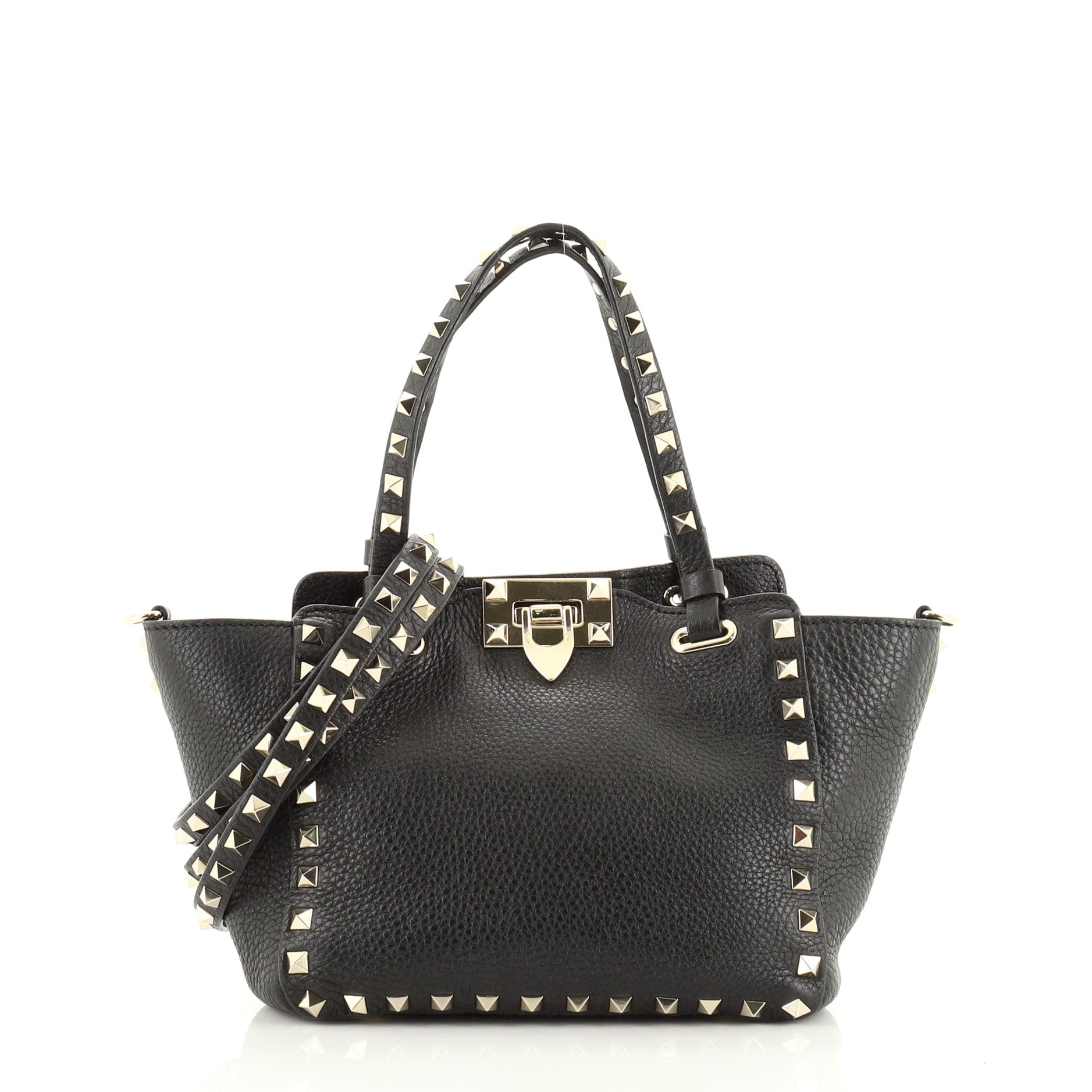 Rockstud Tote Pebbled Leather Mini