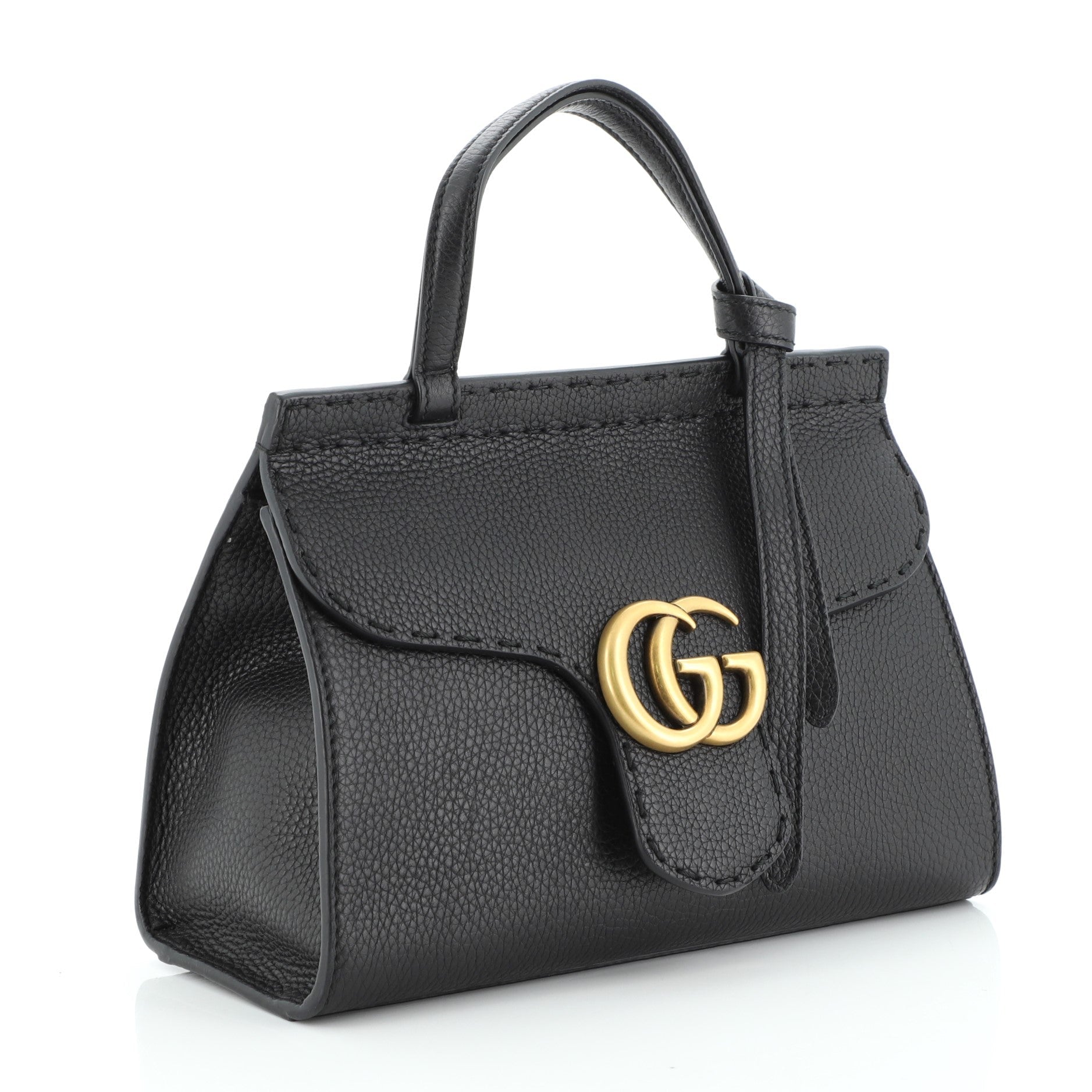 GG Marmont Top Handle Bag Leather Mini