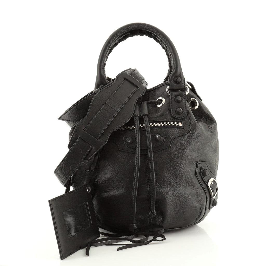 Holiday Pom Pon Rubber Studs Bag Leather Mini