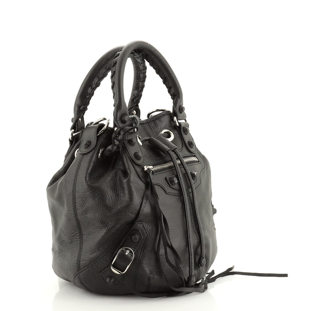 Holiday Pom Pon Rubber Studs Bag Leather Mini