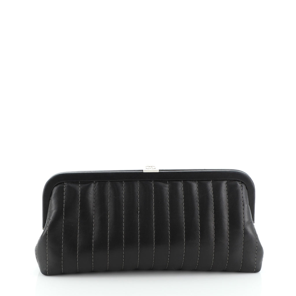 Mademoiselle Clutch Vertical Quilted Lambskin