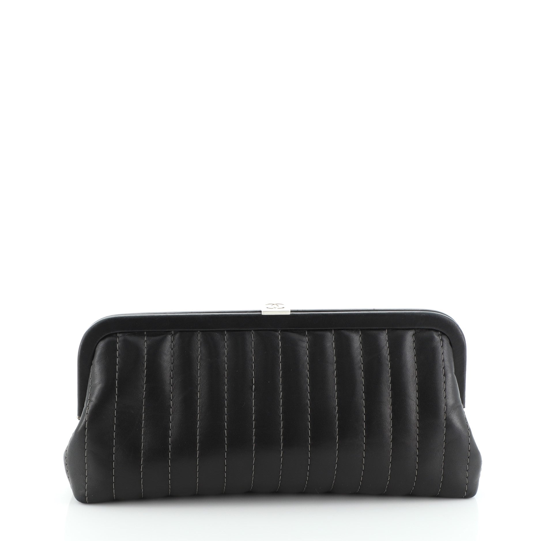 Mademoiselle Clutch Vertical Quilted Lambskin