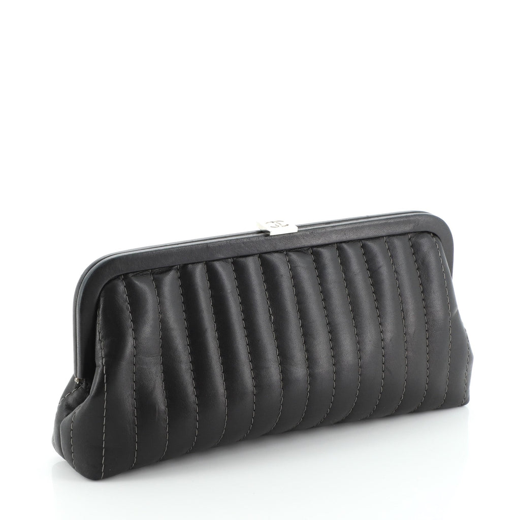 Mademoiselle Clutch Vertical Quilted Lambskin