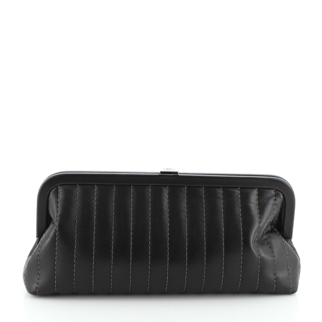 Mademoiselle Clutch Vertical Quilted Lambskin