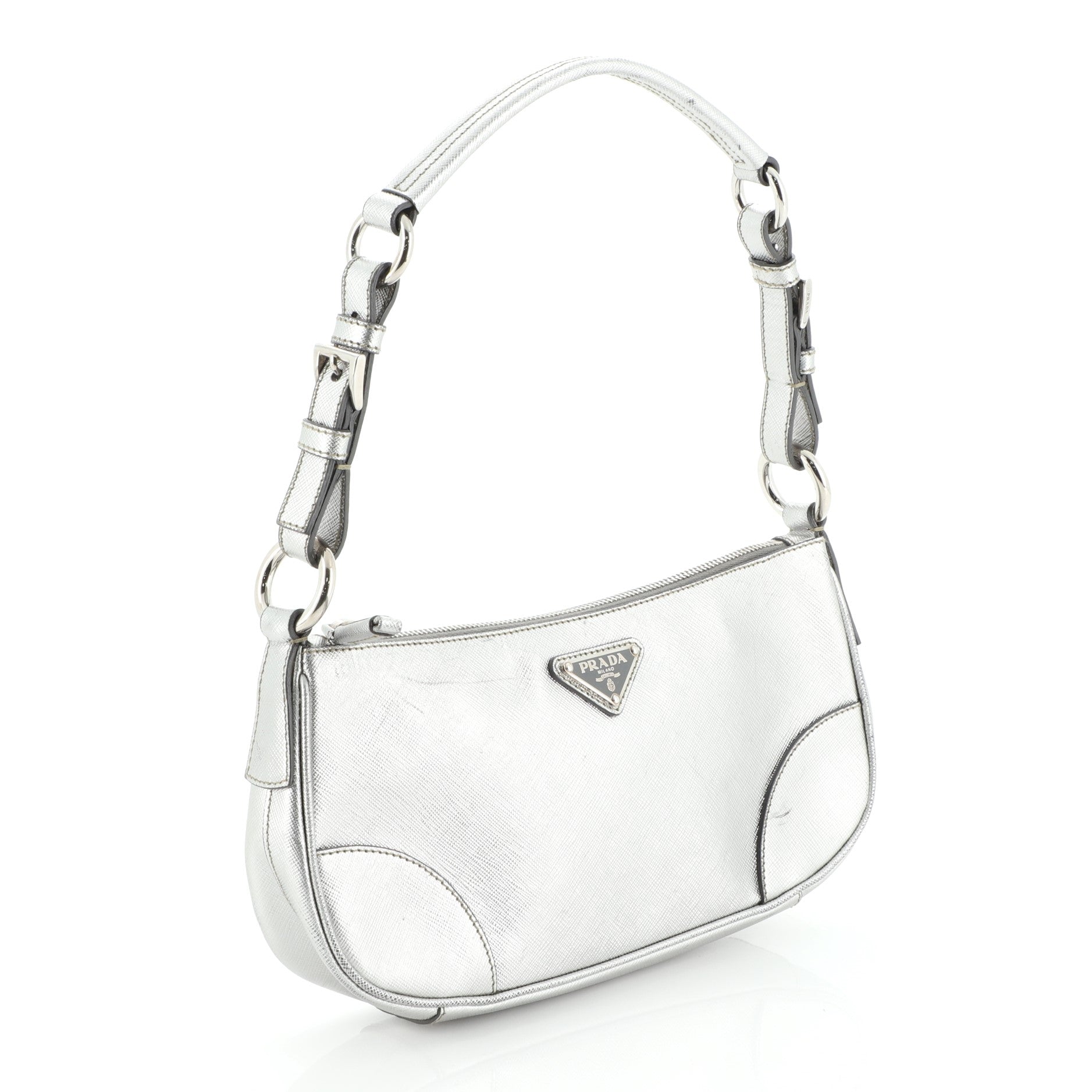 Zip Shoulder Bag Saffiano Leather Mini