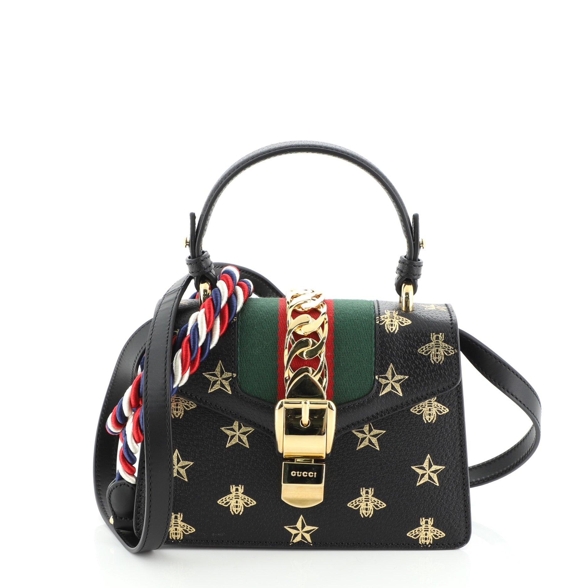 Sylvie Top Handle Bag Printed Leather Mini