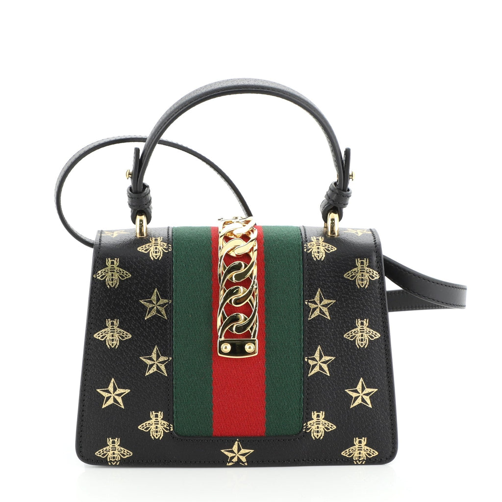 Sylvie Top Handle Bag Printed Leather Mini