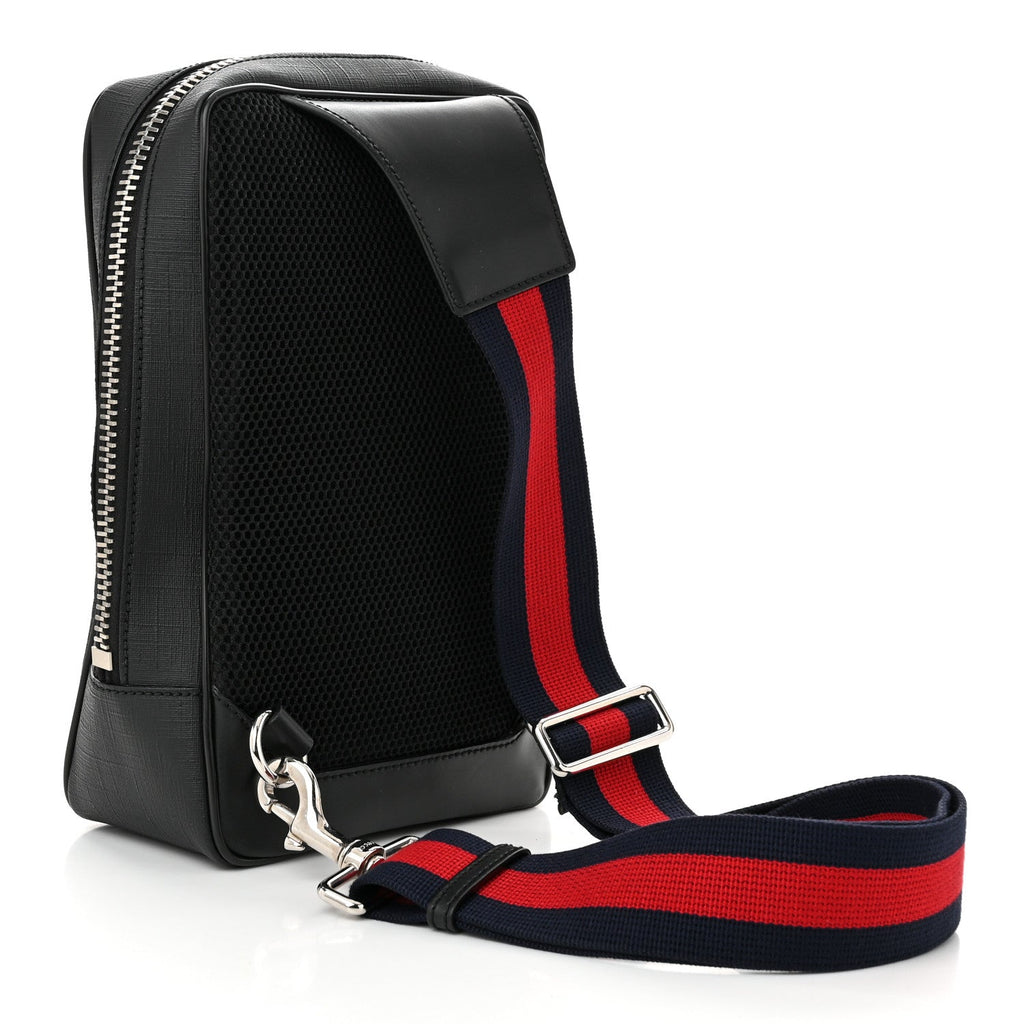 GG Supreme Monogram Web Belt Bag Black Grey