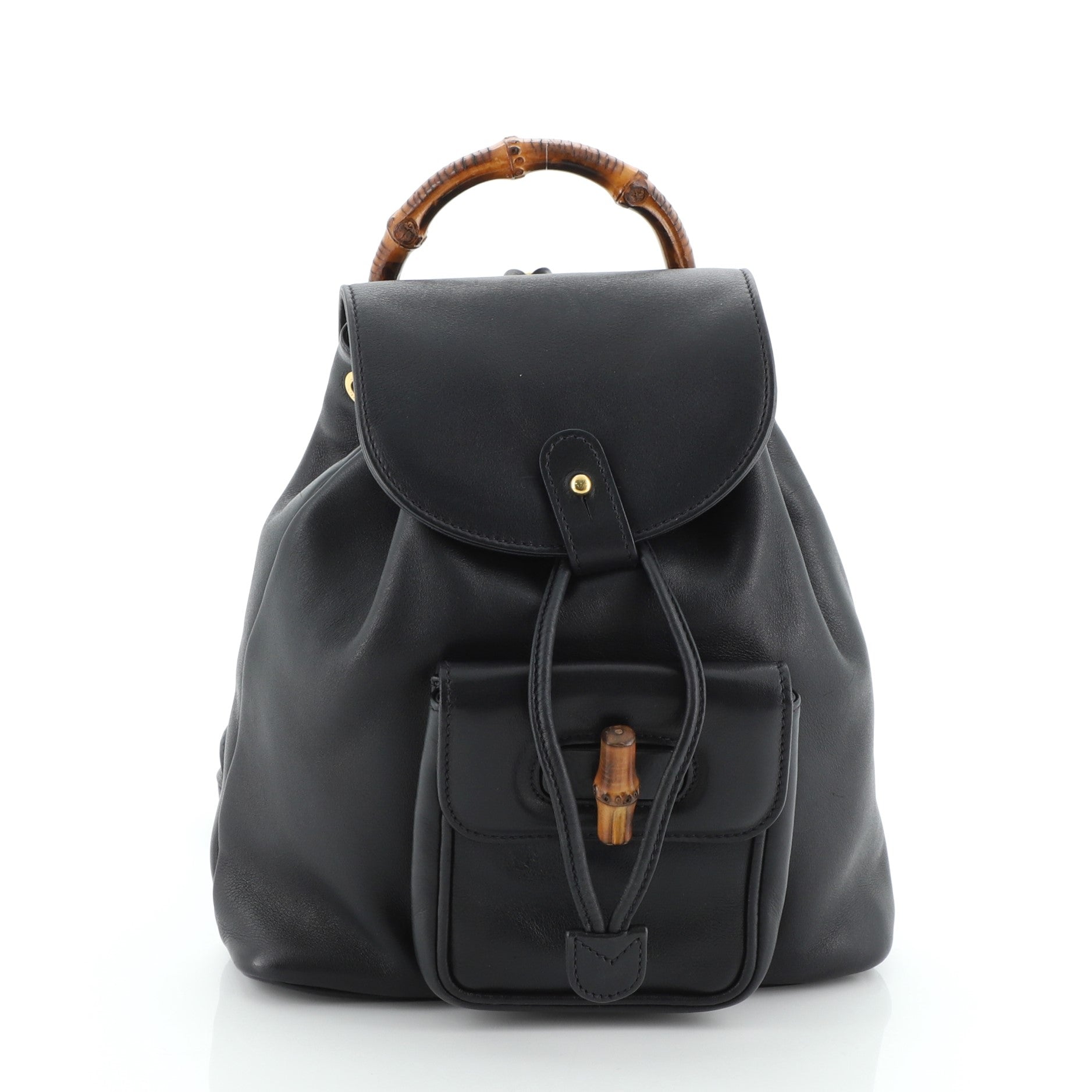 Vintage Bamboo Backpack Leather Mini