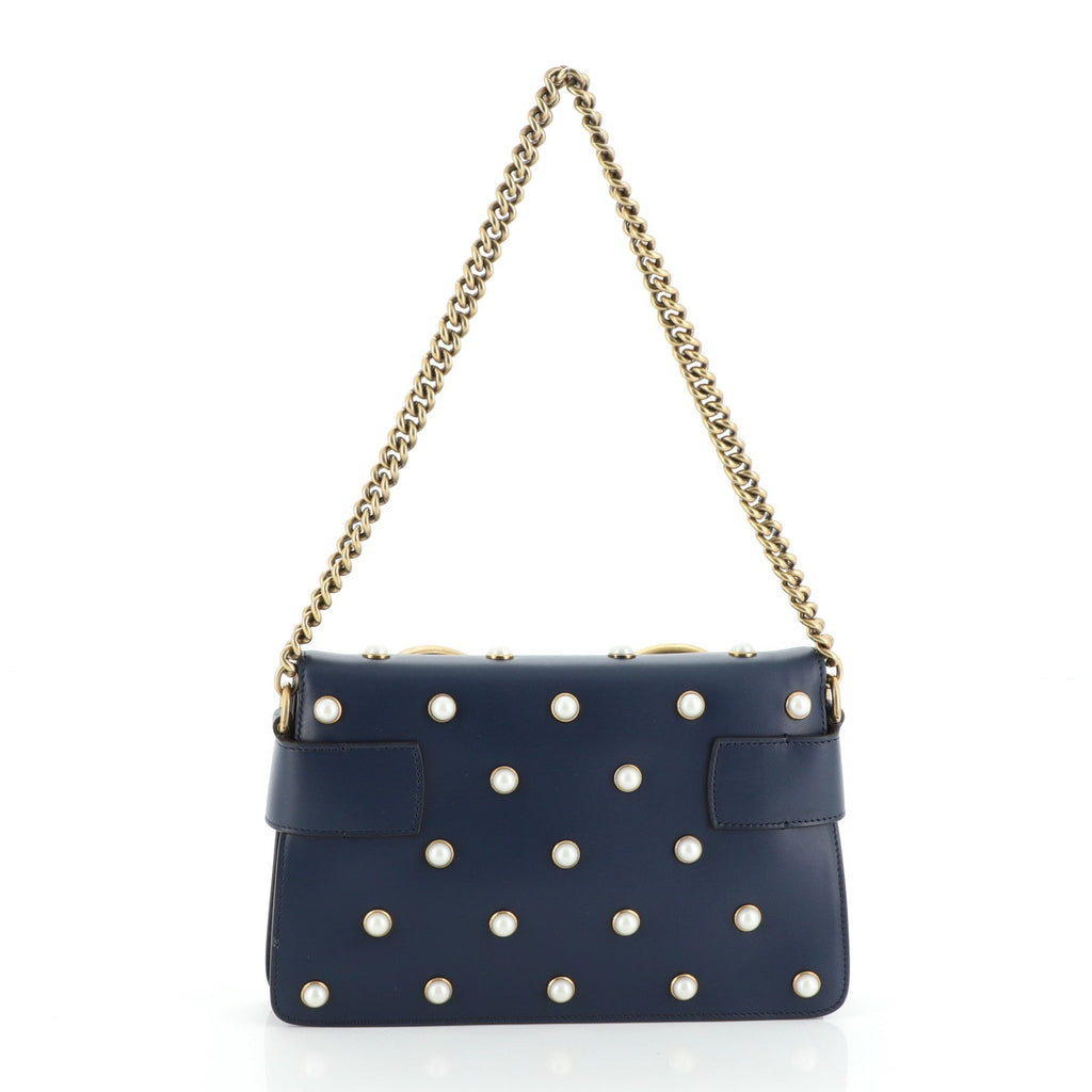 Broadway Pearly Bee Shoulder Bag Embellished Leather Mini