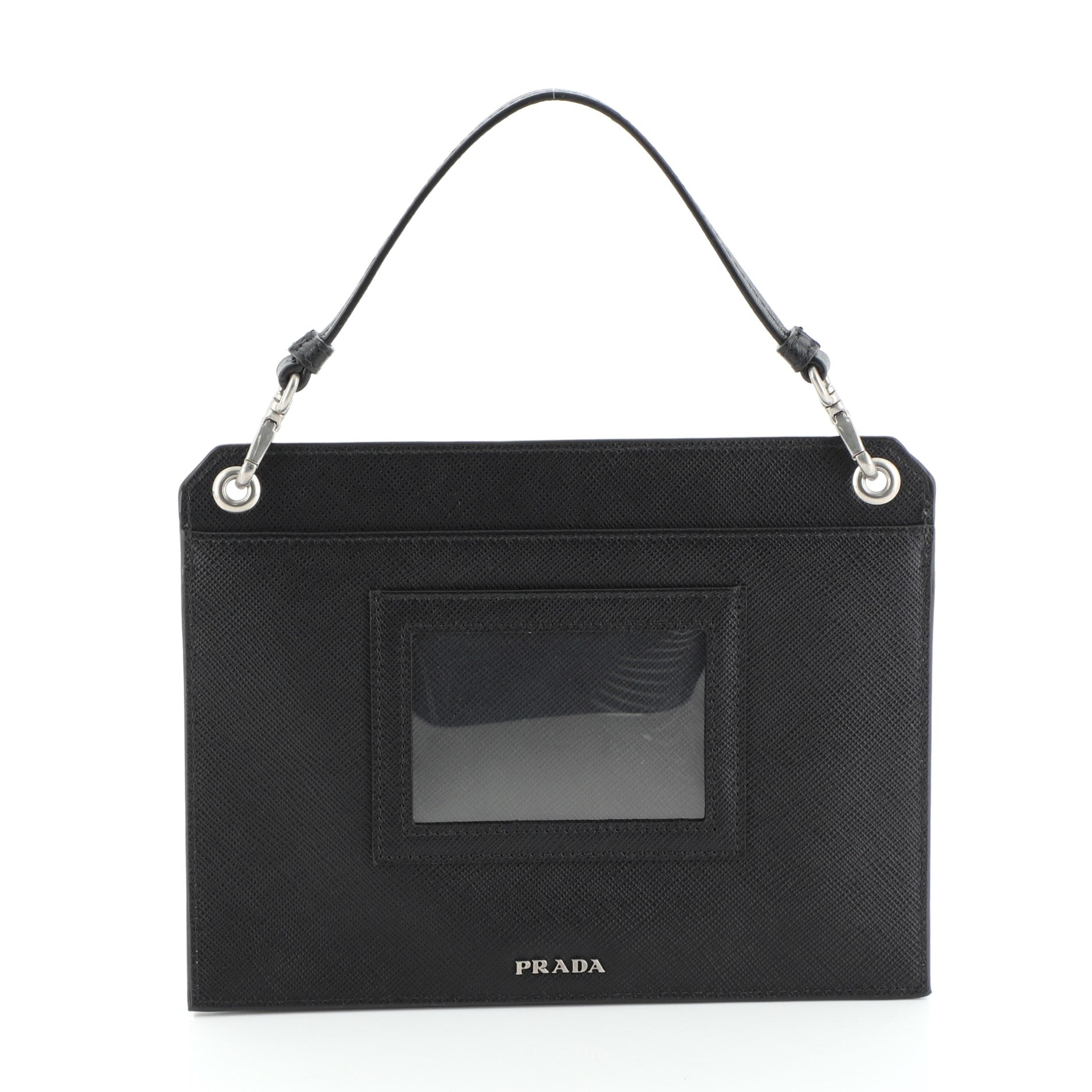 Logo Patch Crossbody Bag Saffiano Leather Mini