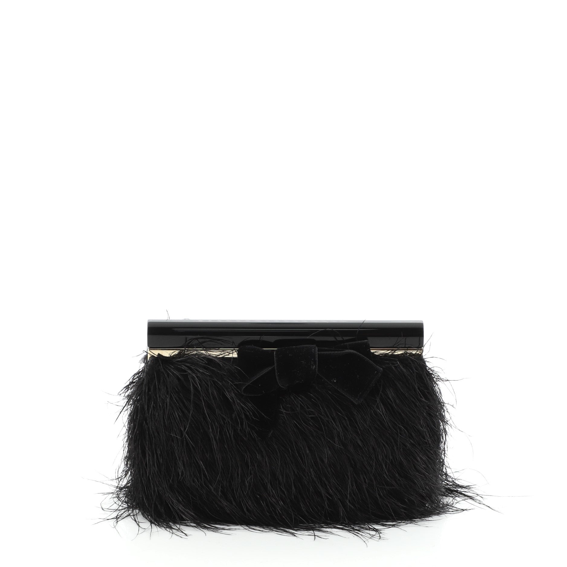 Bow Frame Clutch Feathers