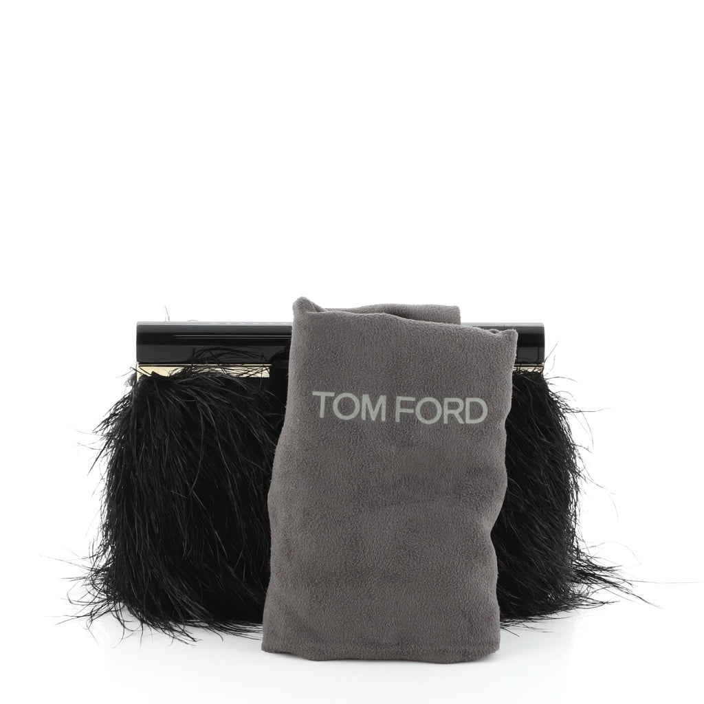 Bow Frame Clutch Feathers