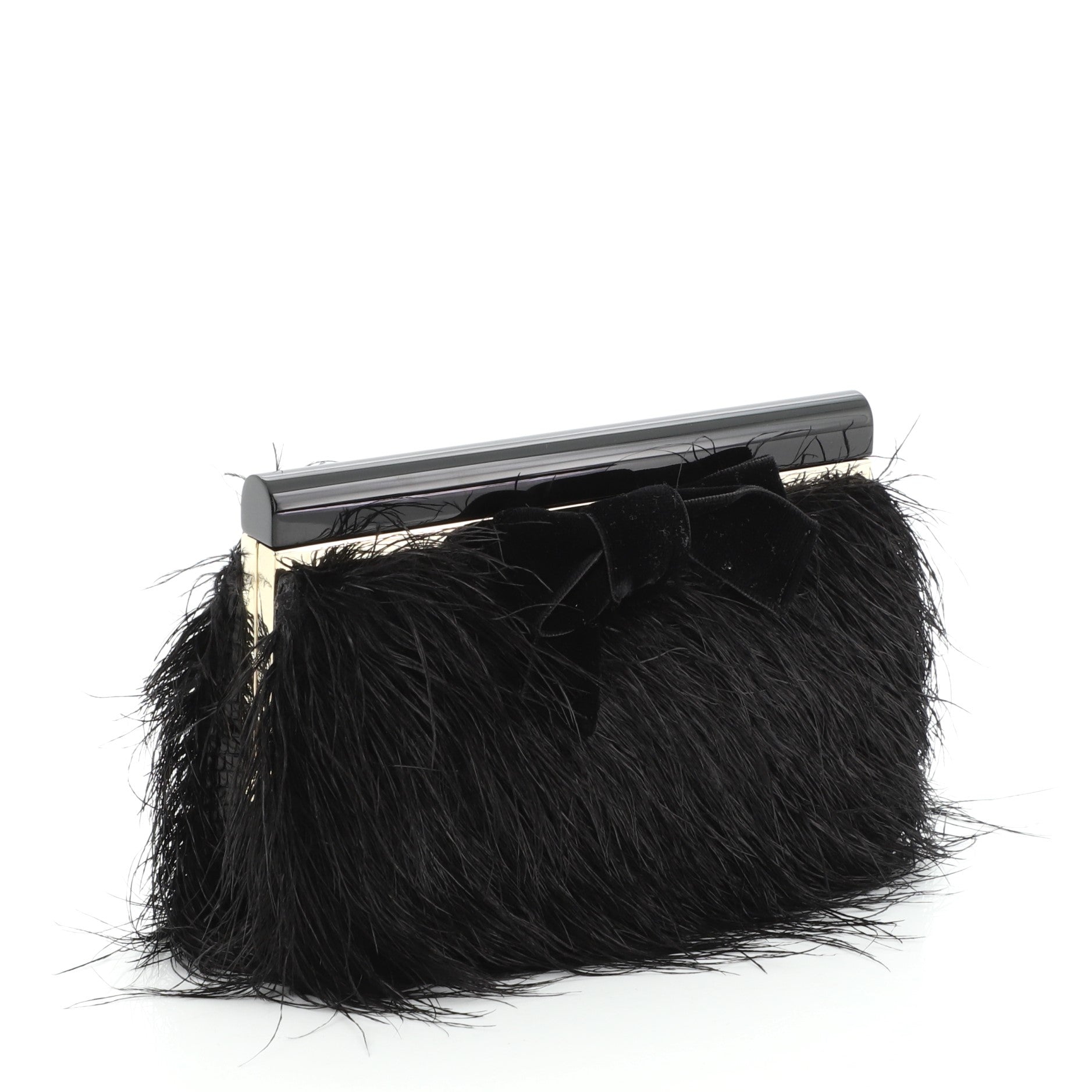 Bow Frame Clutch Feathers