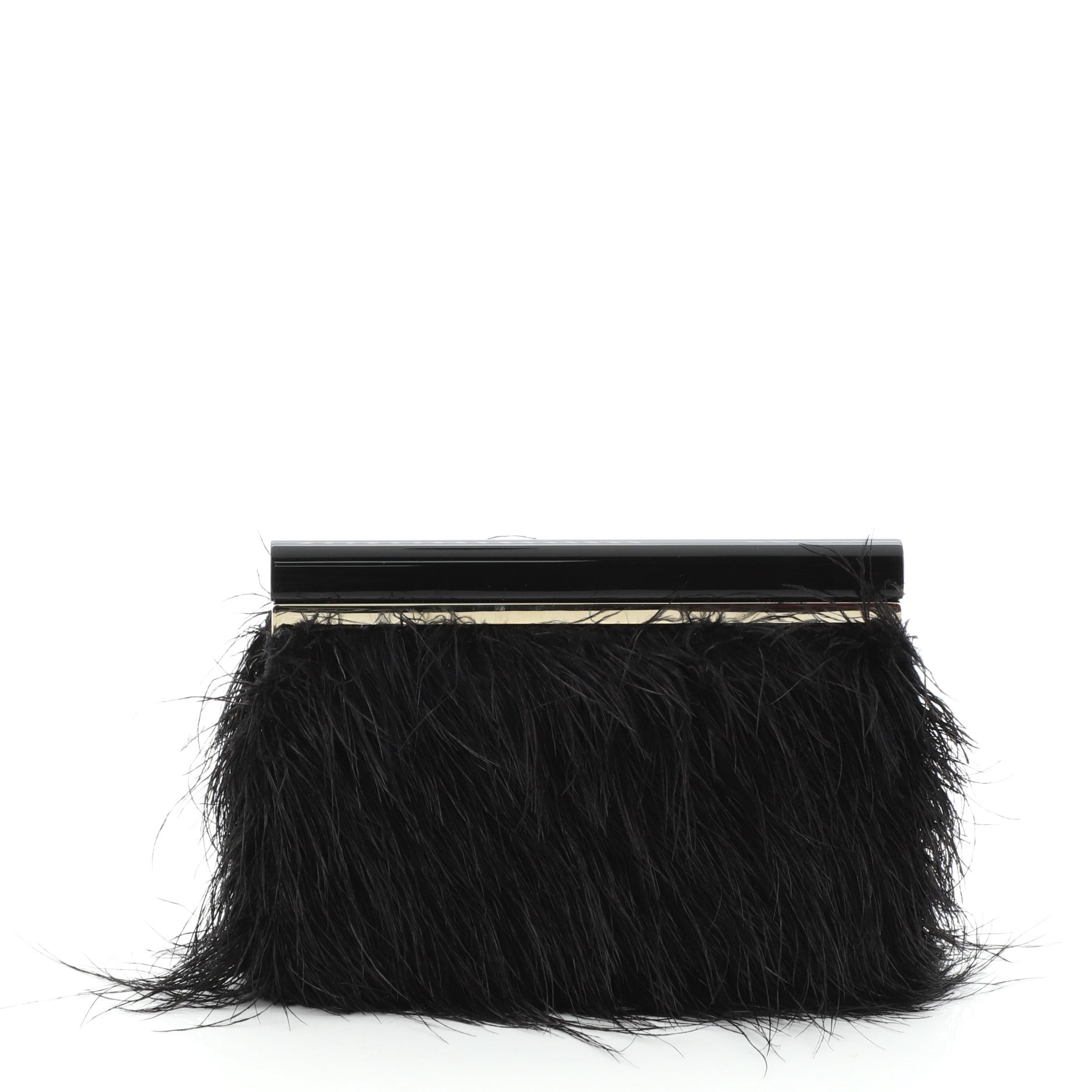 Bow Frame Clutch Feathers