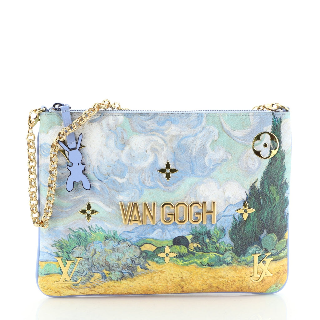 Pochette Clutch Limited Edition Jeff Koons Van Gogh Print Canvas