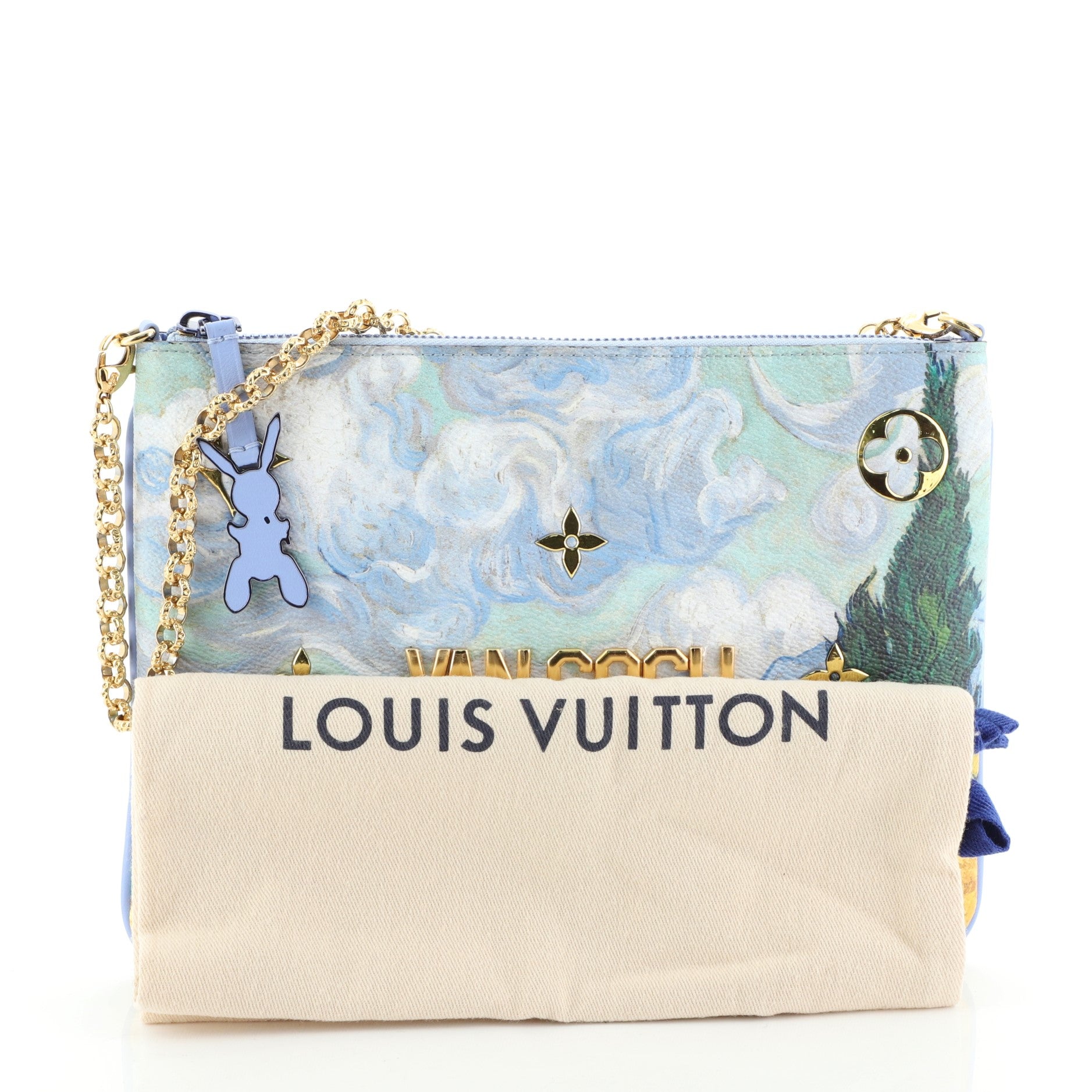 Pochette Clutch Limited Edition Jeff Koons Van Gogh Print Canvas