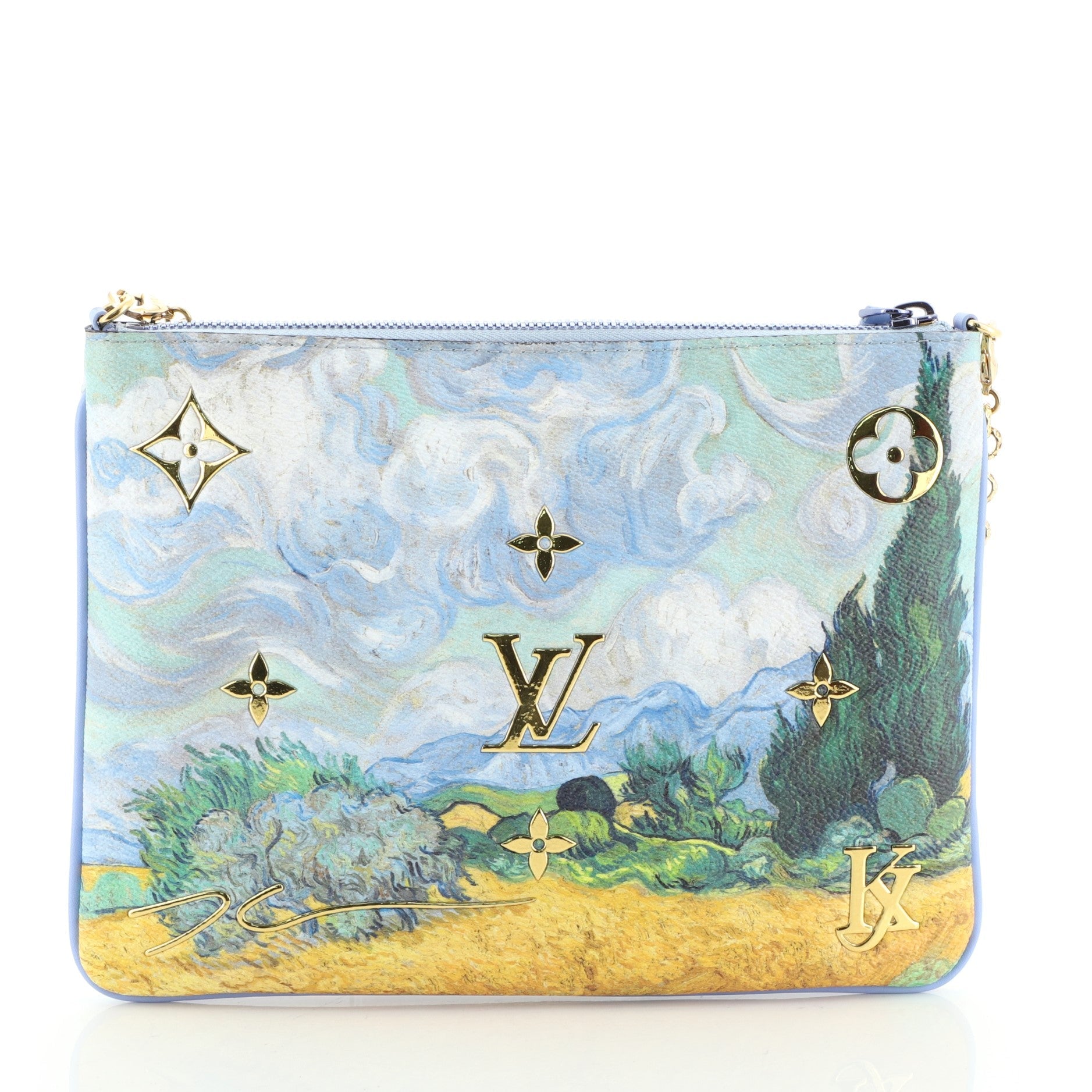 Pochette Clutch Limited Edition Jeff Koons Van Gogh Print Canvas