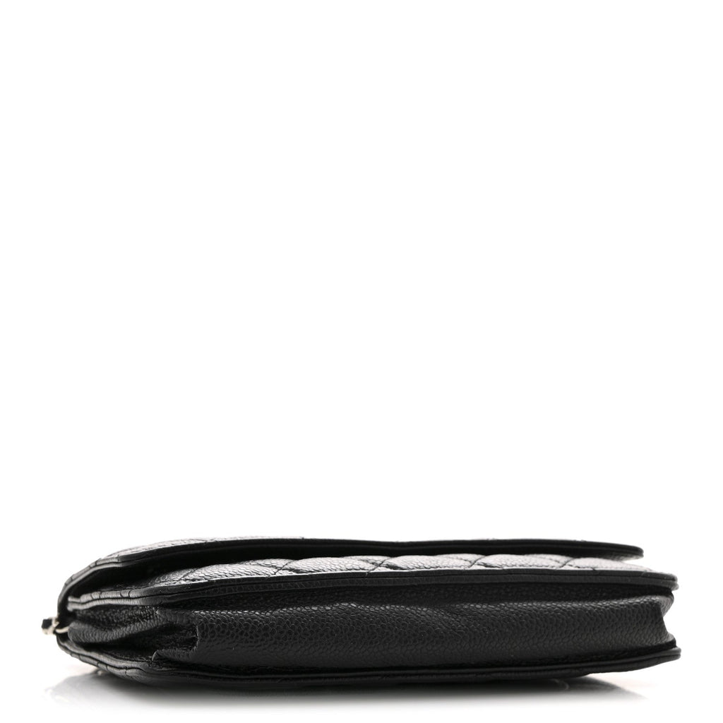 Caviar Quilted Wallet on Chain WOC Black